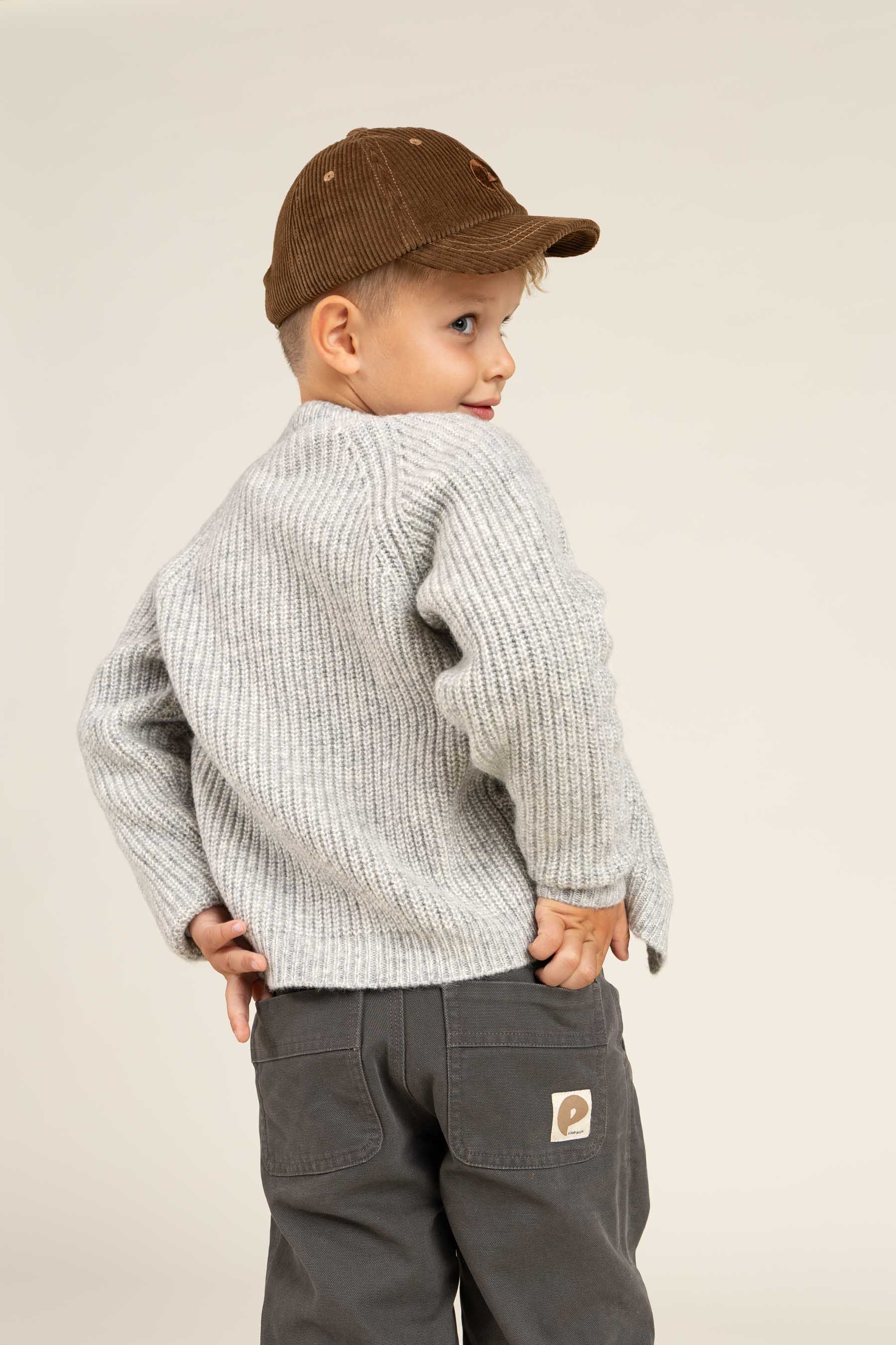 Strickjacke in Wollmischung - Kids - Grey Melange | 100746 Cork