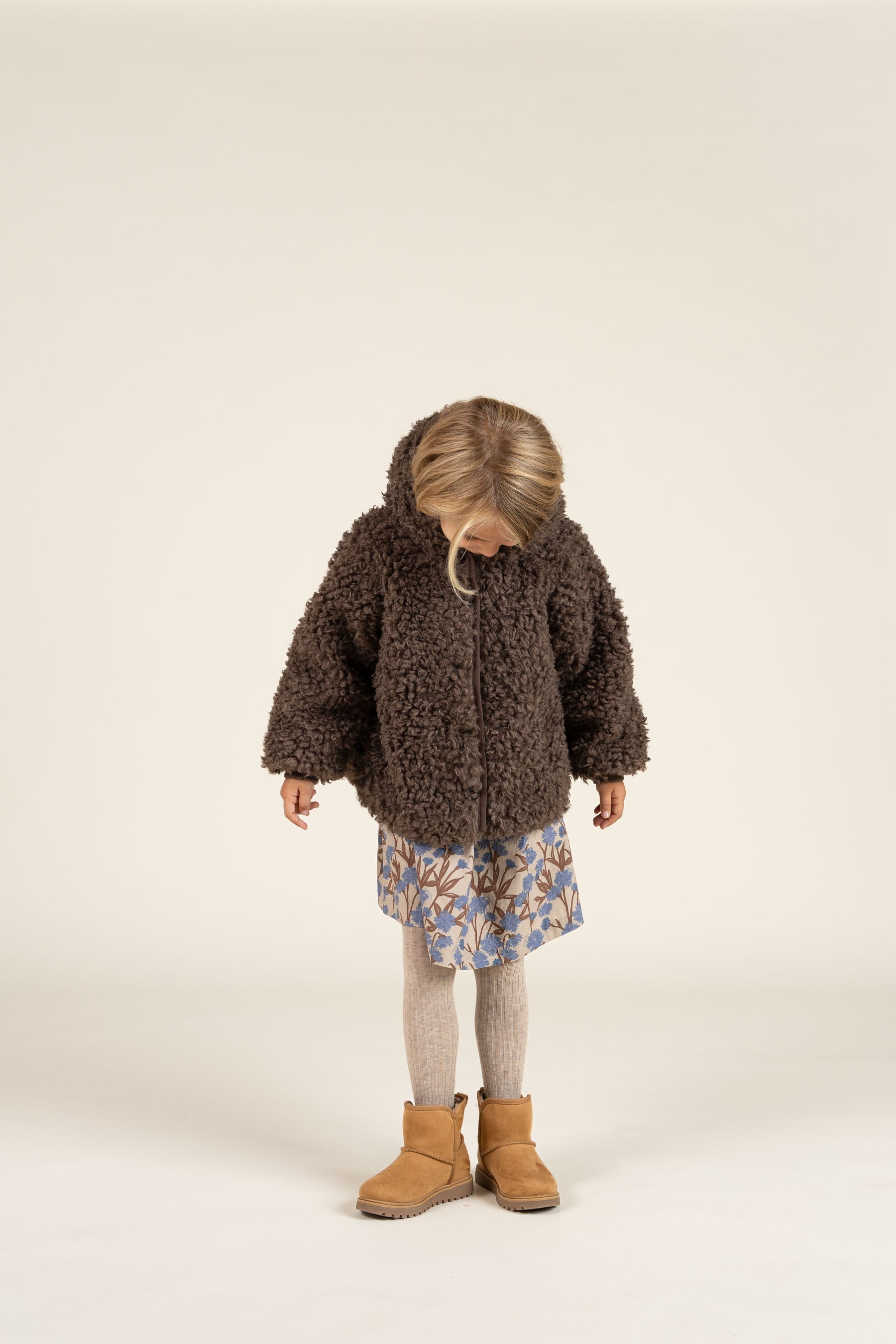 Teddy-Kapuzenjacke mit Rippenbündchen - Kids - Chocolate | 100547 Ellie