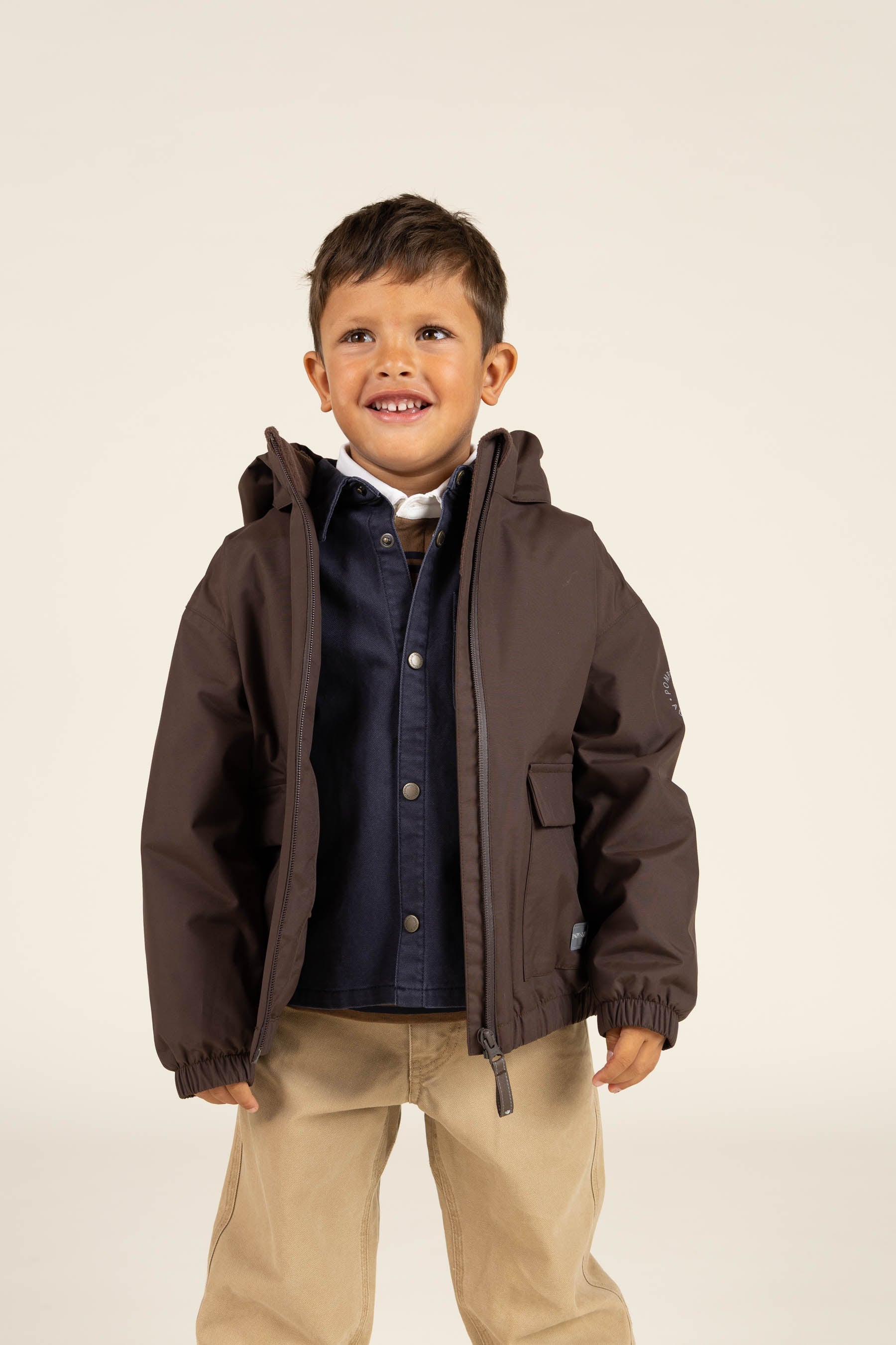Shell Jacke mit Path-Tasche - Kids - Chocolate | 100499 Luke