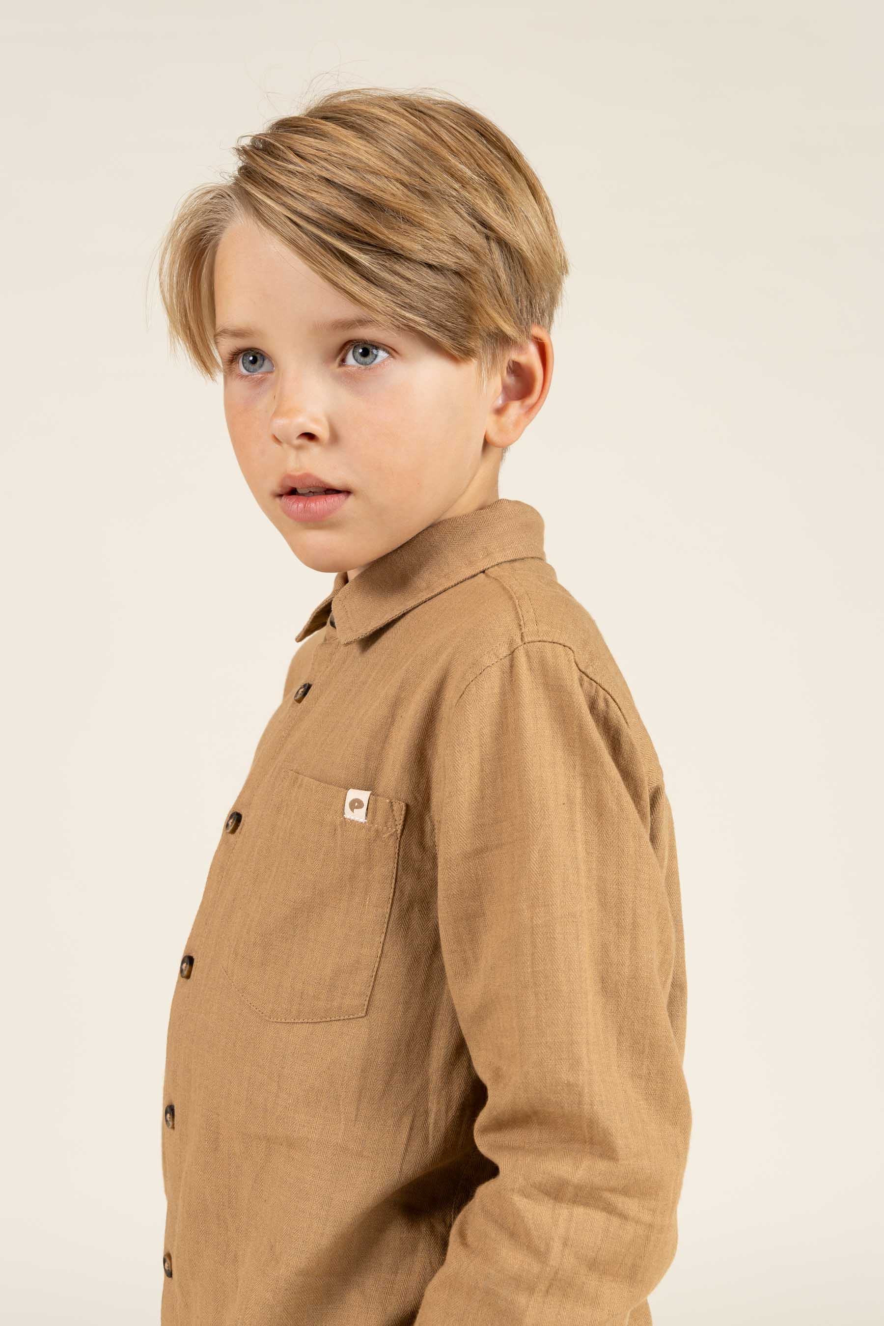 Hemd aus gewebter Baumwolle - Tween - Light Brown | 100804 Edward