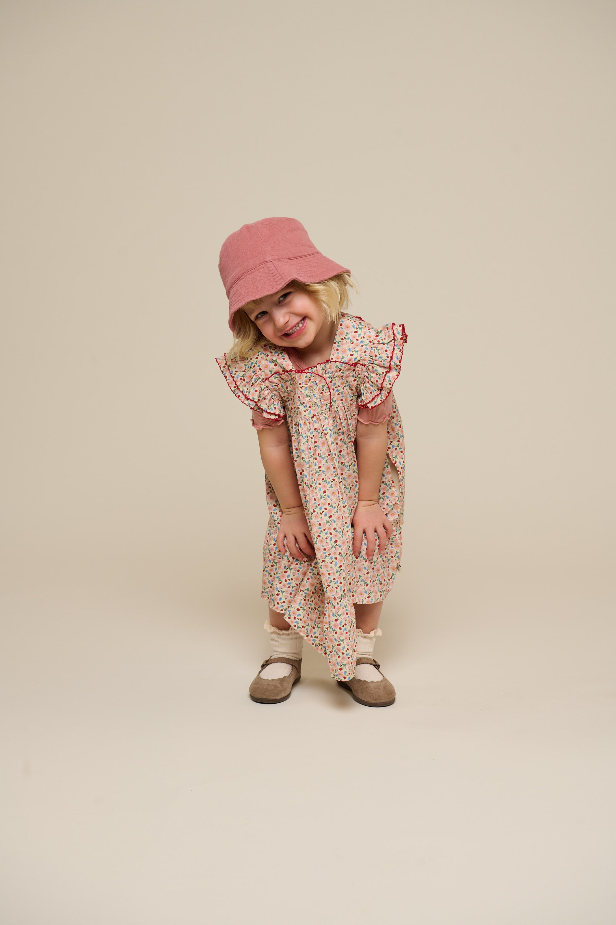 Blumenbedrucktes Poplin-Kleid - Kids - Rose | 100960 Poppy