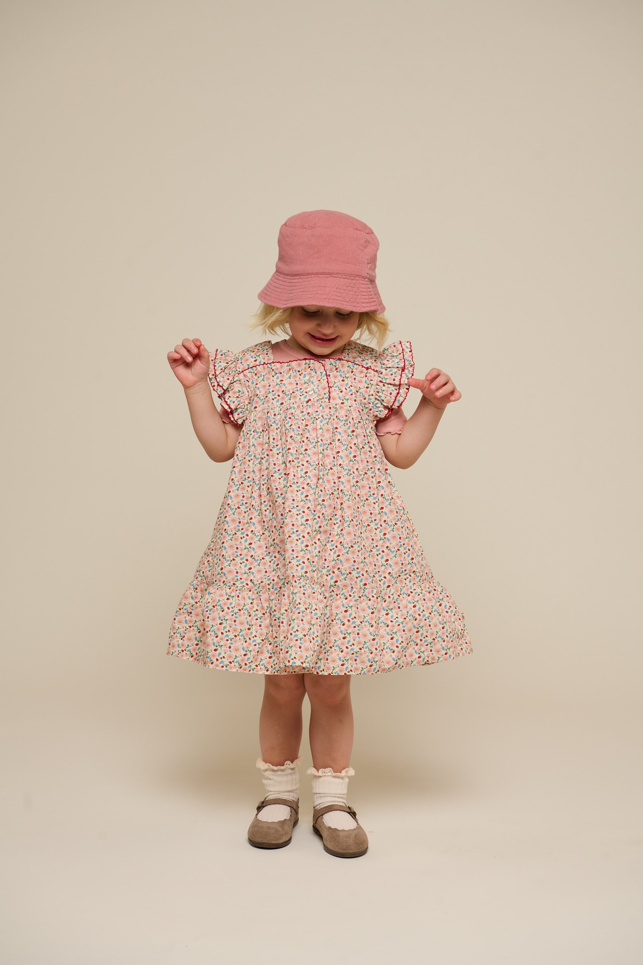 Blumenbedrucktes Poplin-Kleid - Kids - Rose | 100960 Poppy