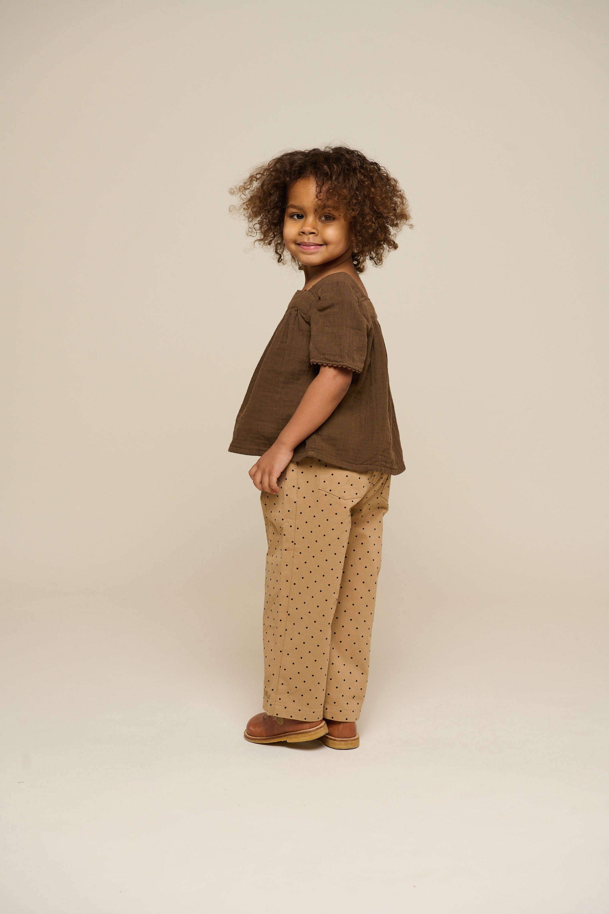 Twill-Hose mit Punkten - Kids - Beige | 100614 Iris