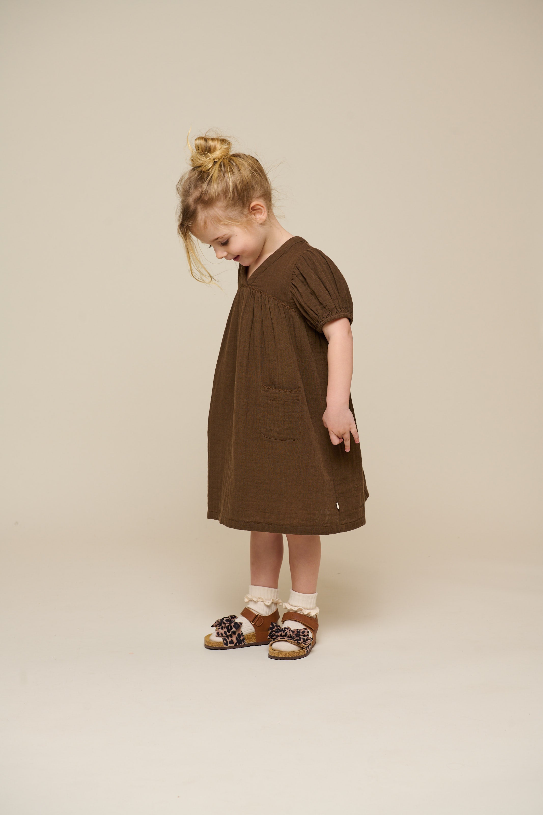 Gaze Kleid - Kids - Dark Brown | 100913 Jasmine