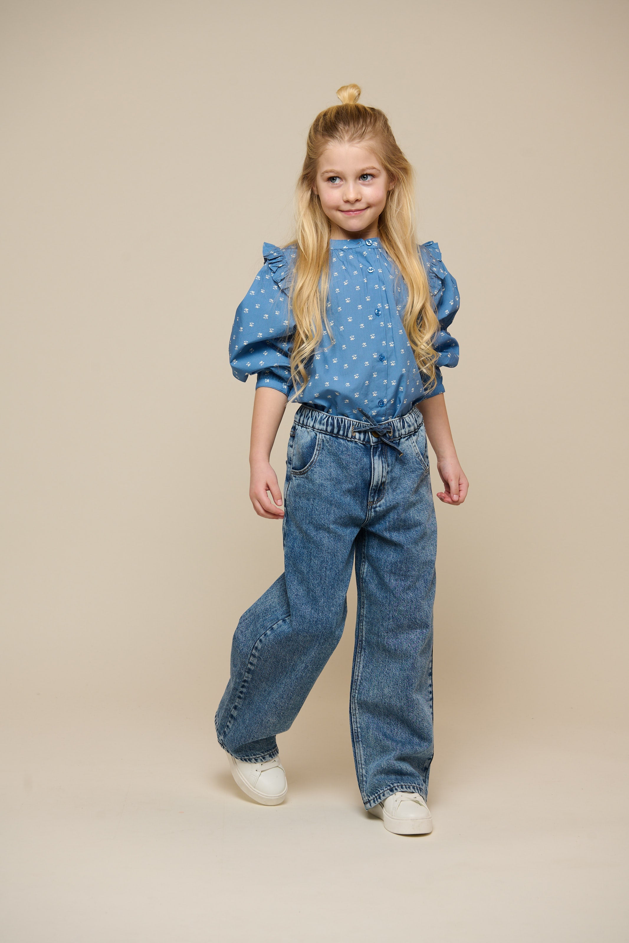 Bedruckte Popeline-Hemdbluse - Tween - Dusty Blue | 101087 Camilla