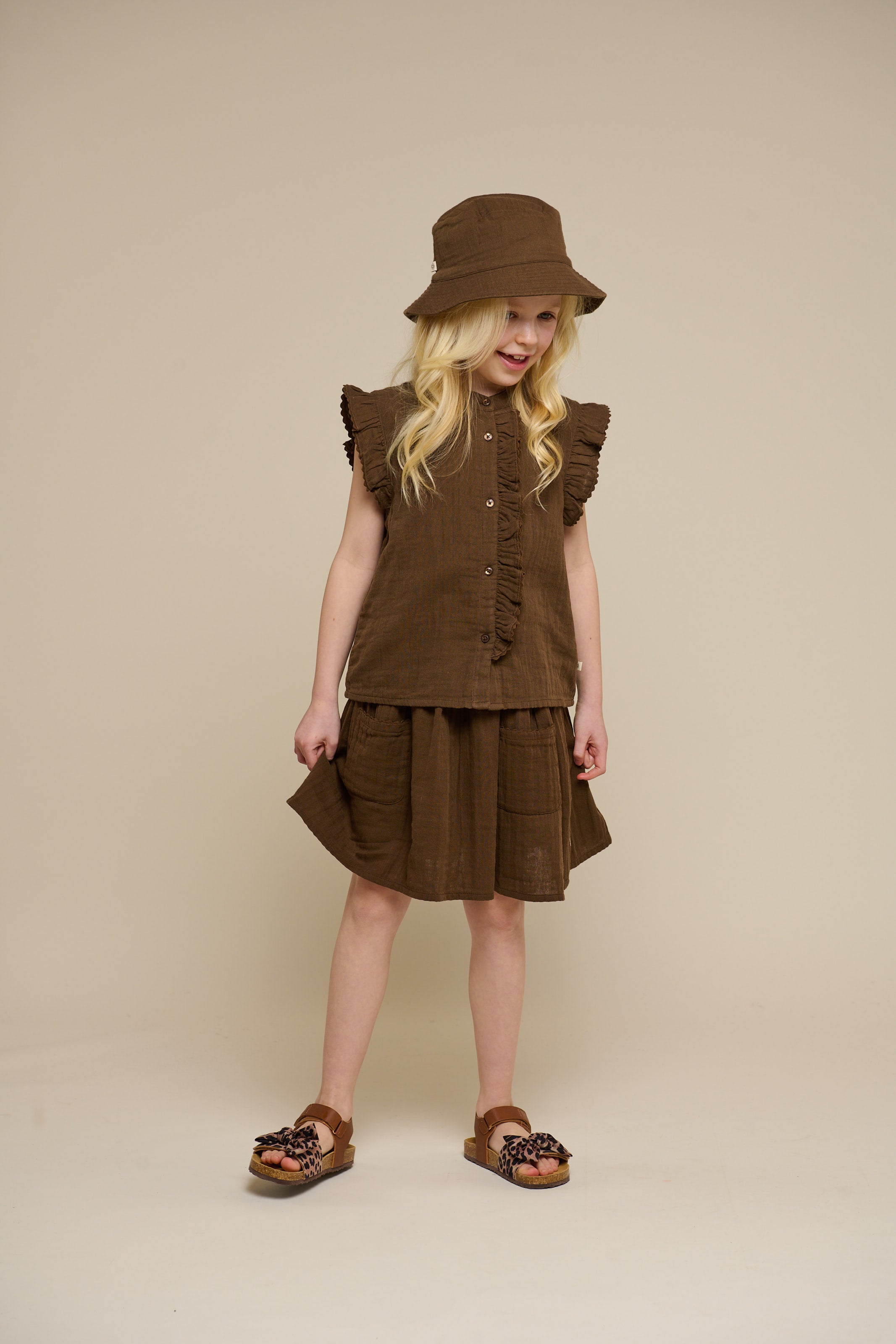 Ärmelloses Top aus Gaze - Tween - Dark Brown | 100929 Jasmine