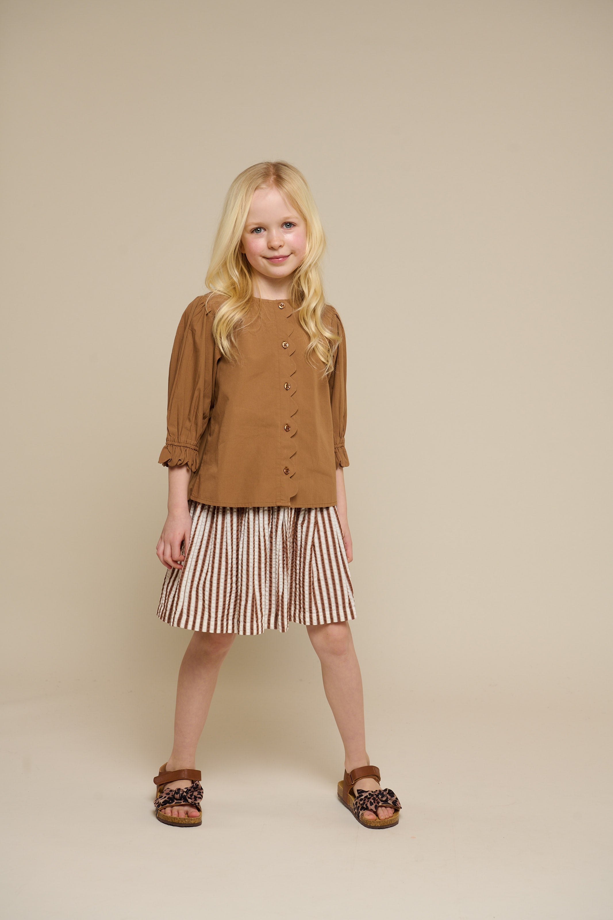 Gestreifter Seersucker-Rock - Tween - Brown | 101194 Nadia
