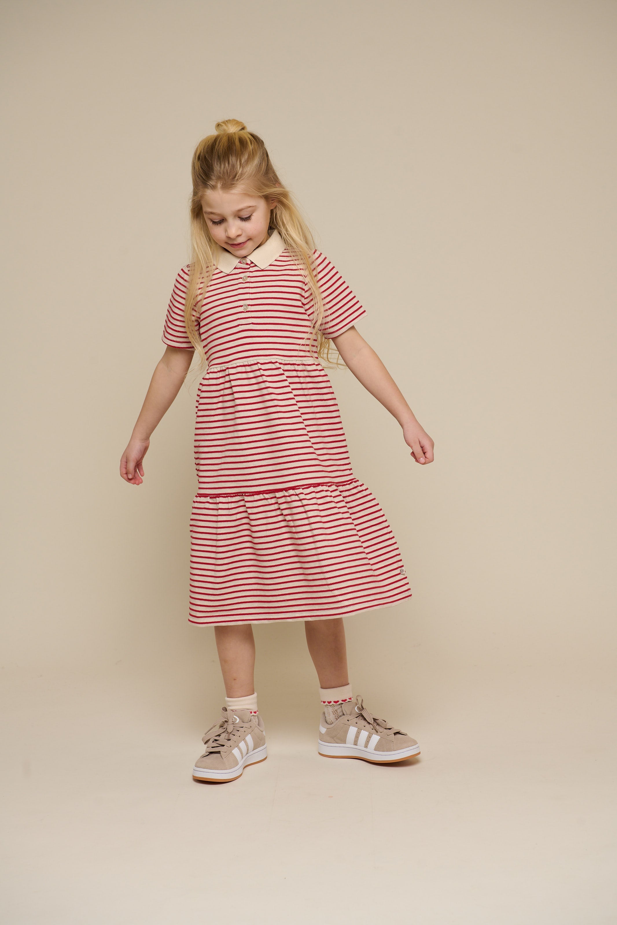 Gestreiftes Jersey-Kleid - Tween - Cherry Red | 101009 Emmie