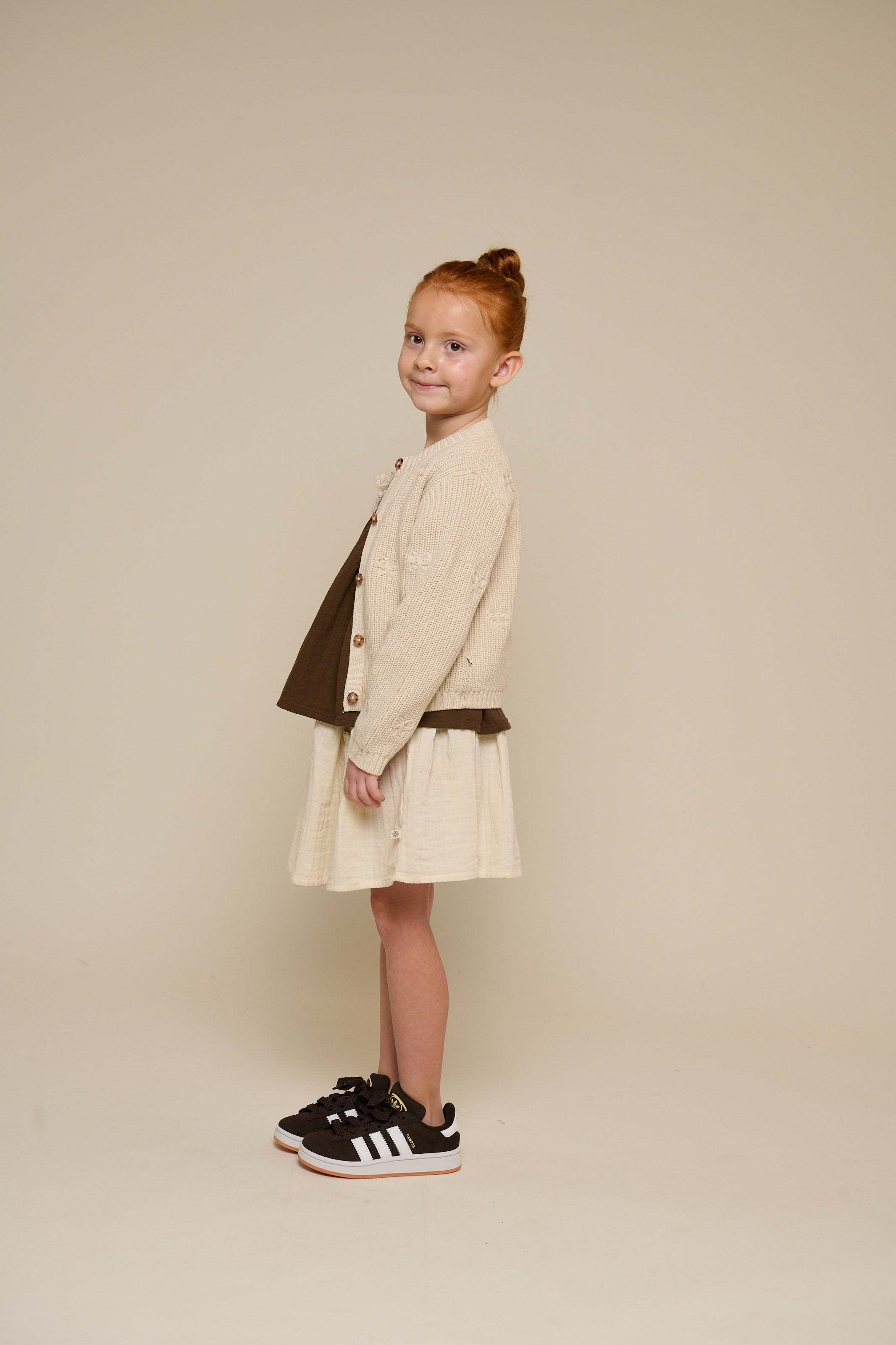 Baumwollstrickjacke mit Schleifen - Tween - Nature | 100791 Freya
