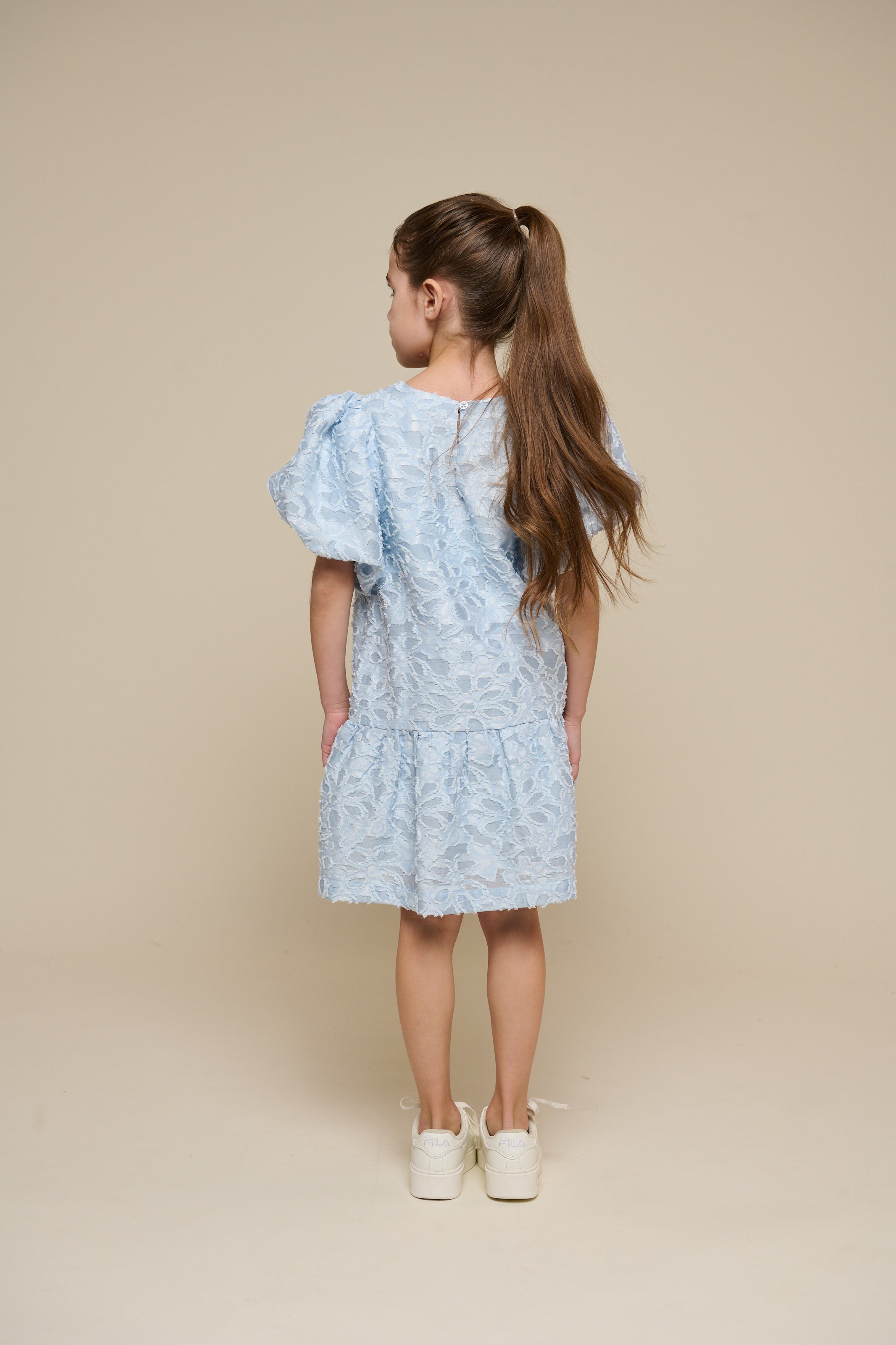 Jacquard-Kleid aus Baumwollmischung - Tween - Light Blue | 100995 Giselle
