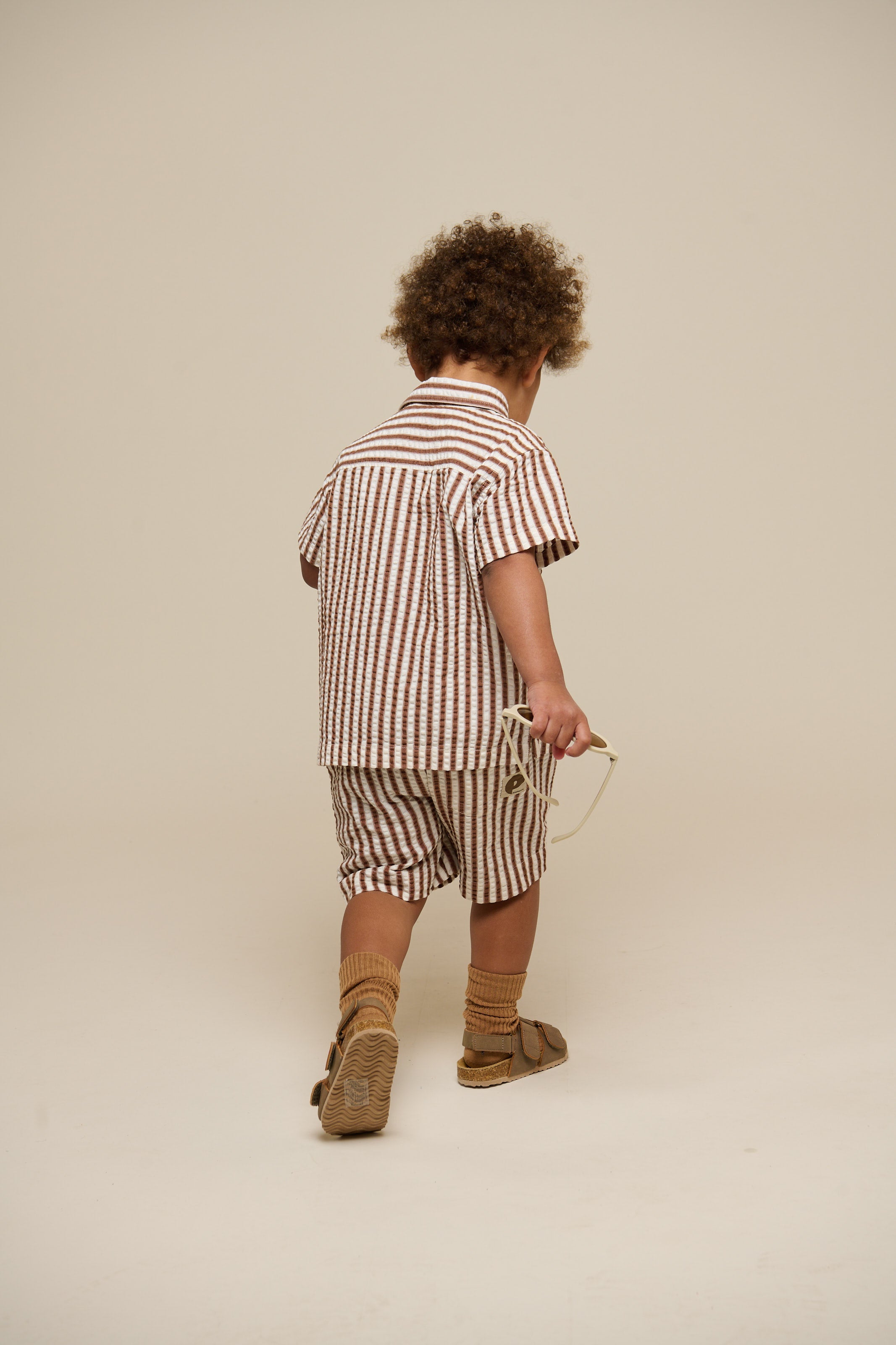 Gestreiftes Seersucker-Hemd - Kids - Brown | 101185 Frank