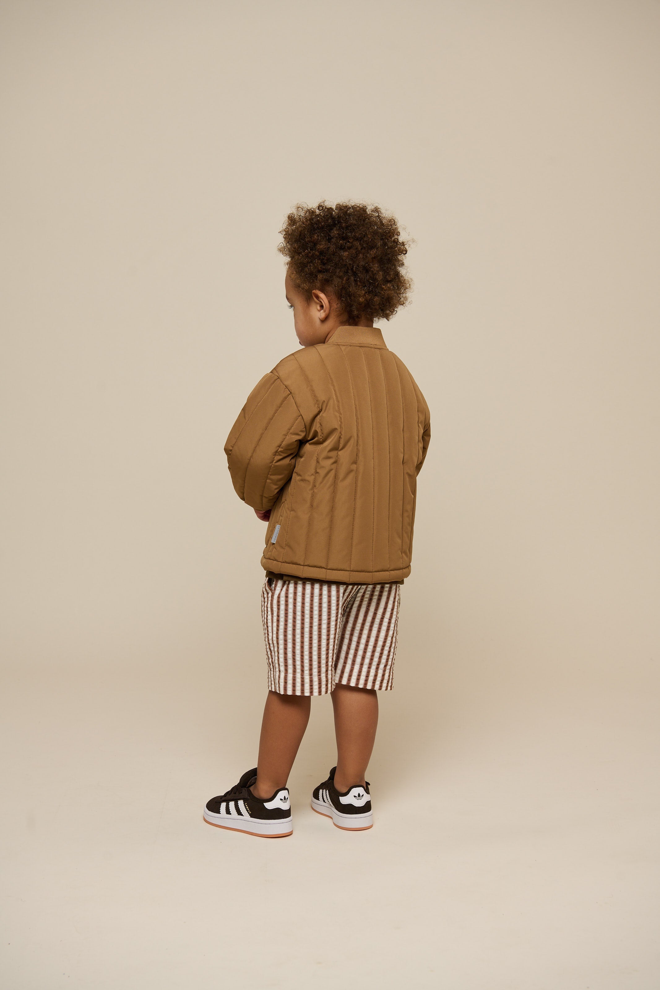 Gestreifte Seersucker-Shorts - Kids - Brown | 101187 Frank