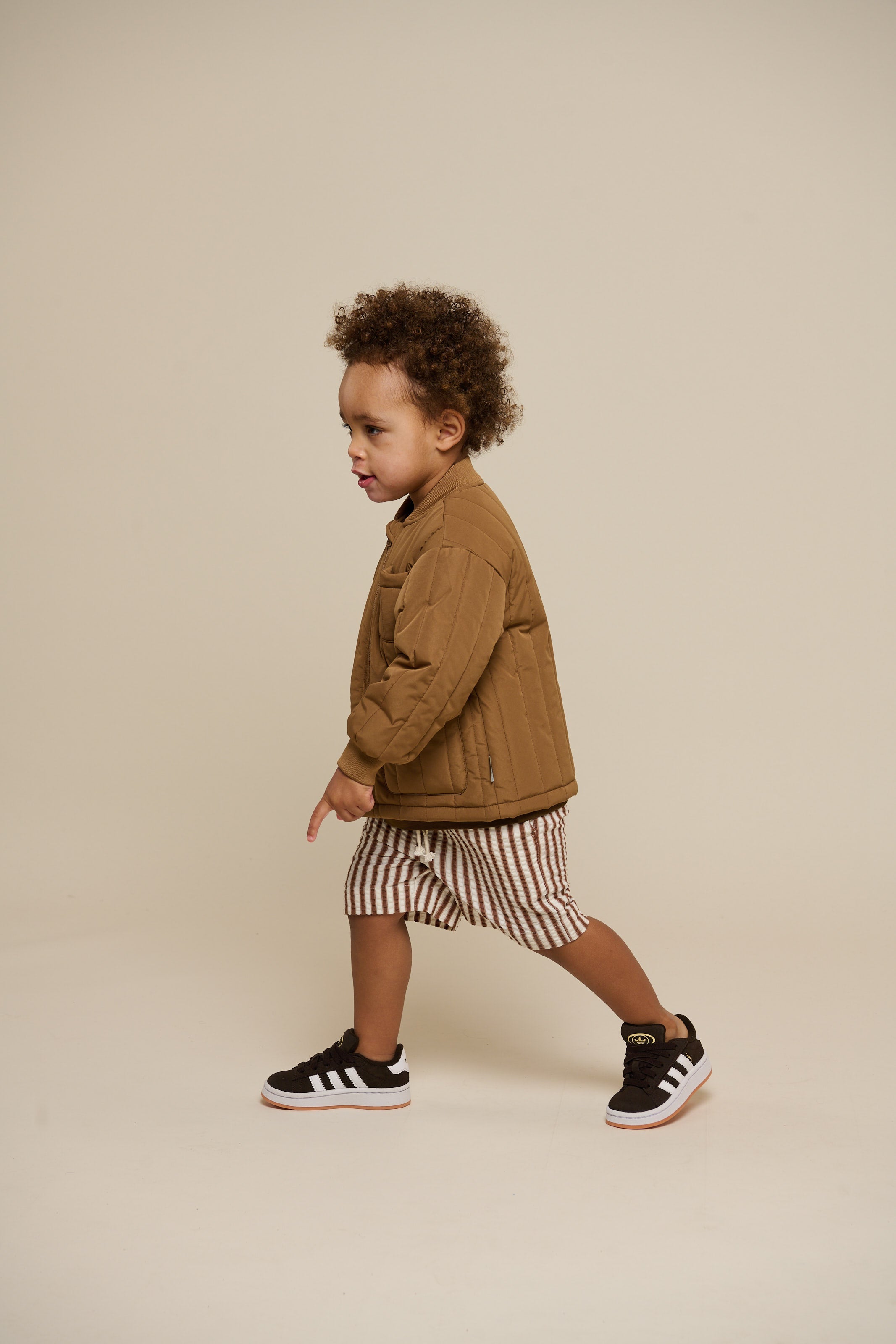 Gestreifte Seersucker-Shorts - Kids - Brown | 101187 Frank