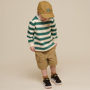 Gestreiftes Polo-Sweatshirt - Kids - Tropical Green/Offwhite | 101340 Marco