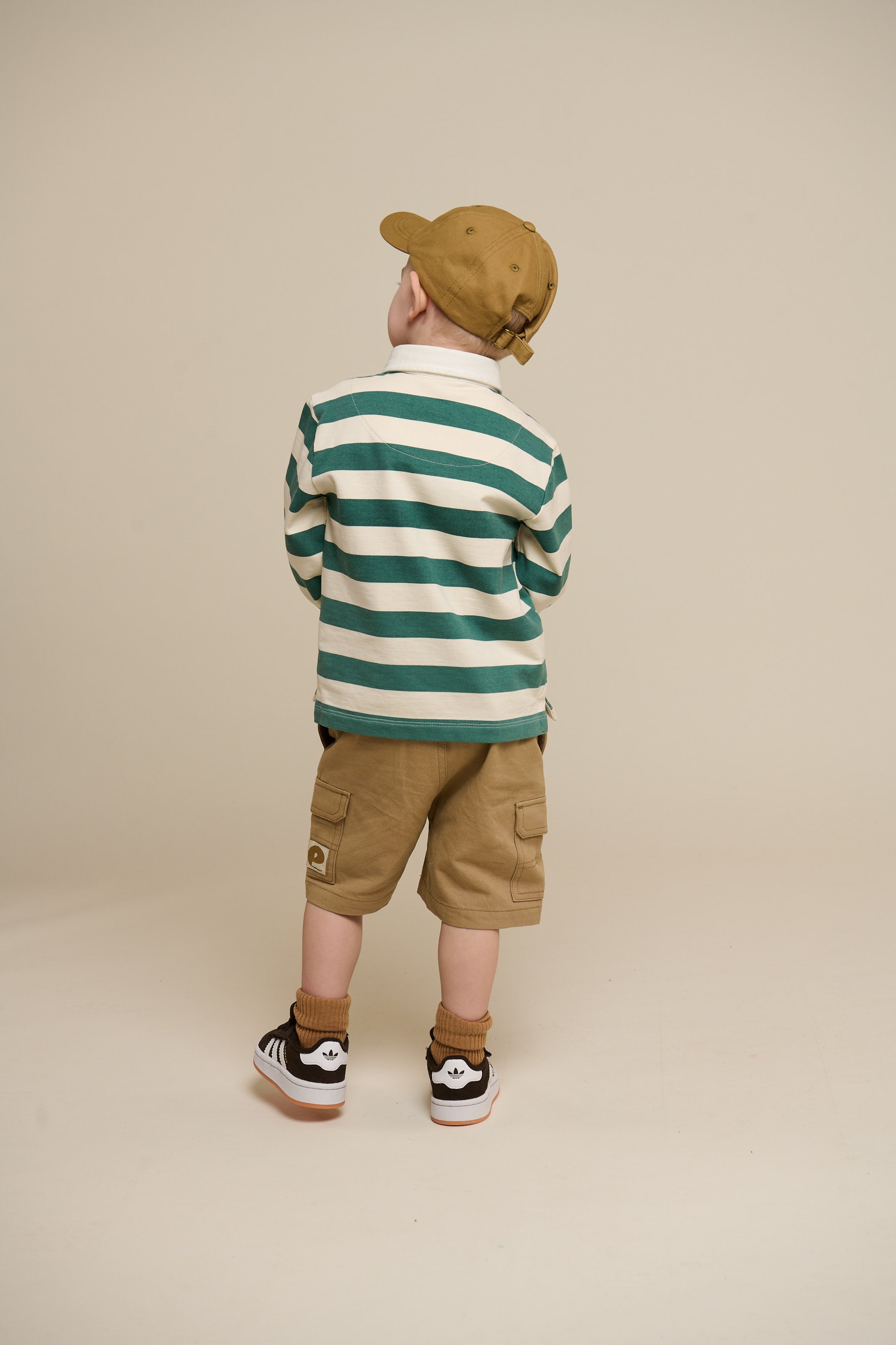 Gestreiftes Polo-Sweatshirt - Kids - Tropical Green/Offwhite | 101340 Marco