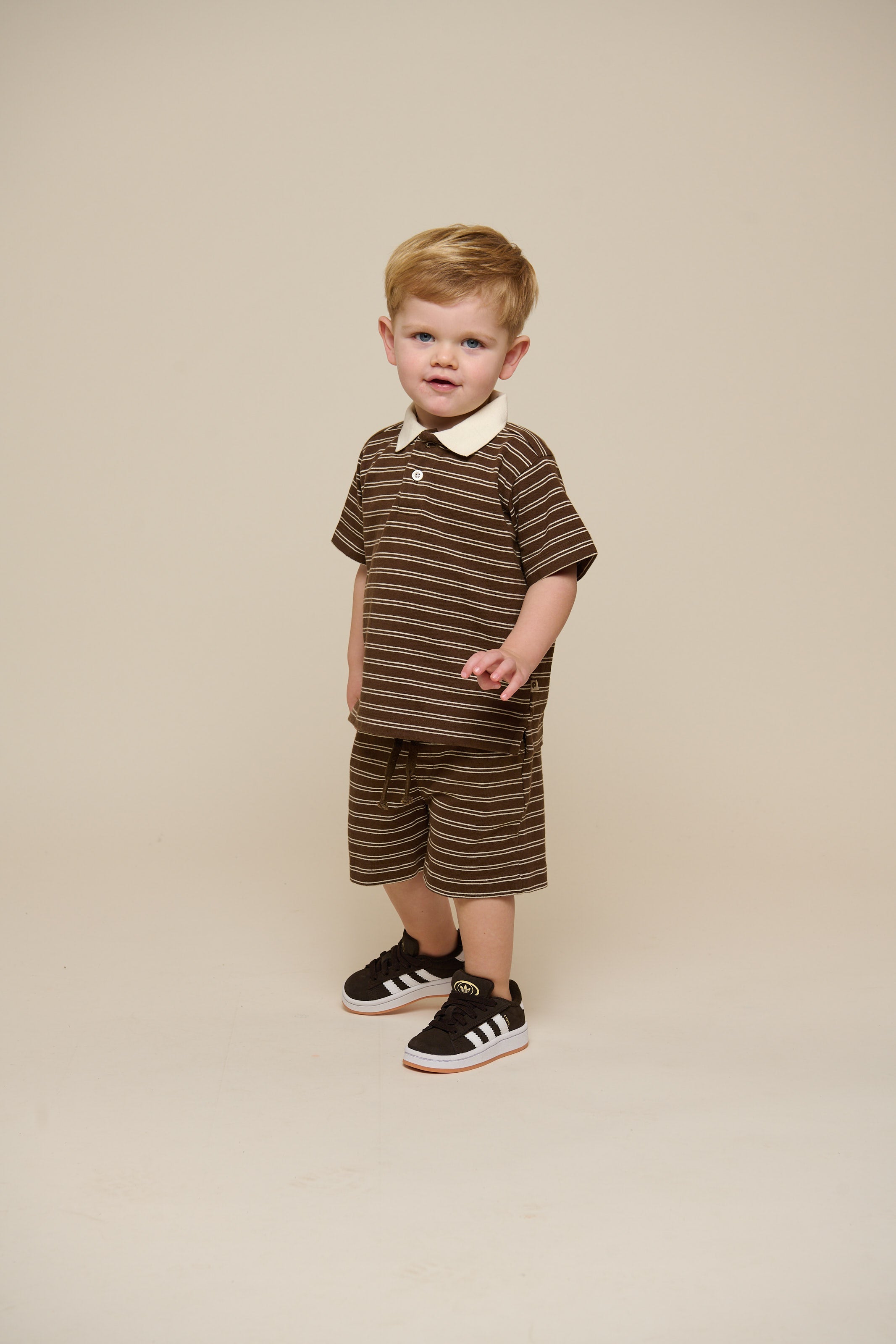 Gestreiftes Jersey-Poloshirt - Kids - Dark Brown | 101173 Otto
