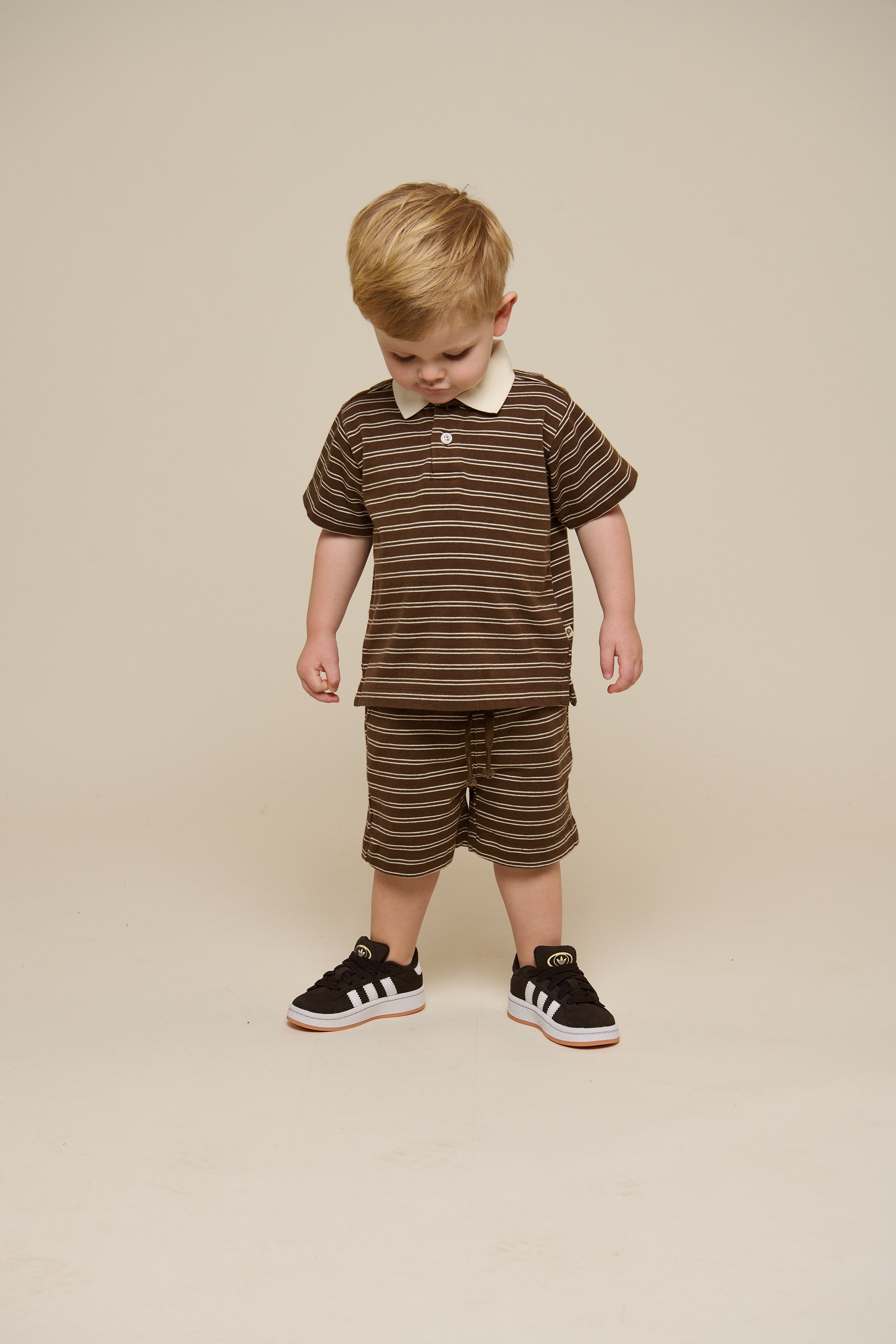Gestreifte Jersey Shorts - Kids - Dark Brown | 101181 Otto