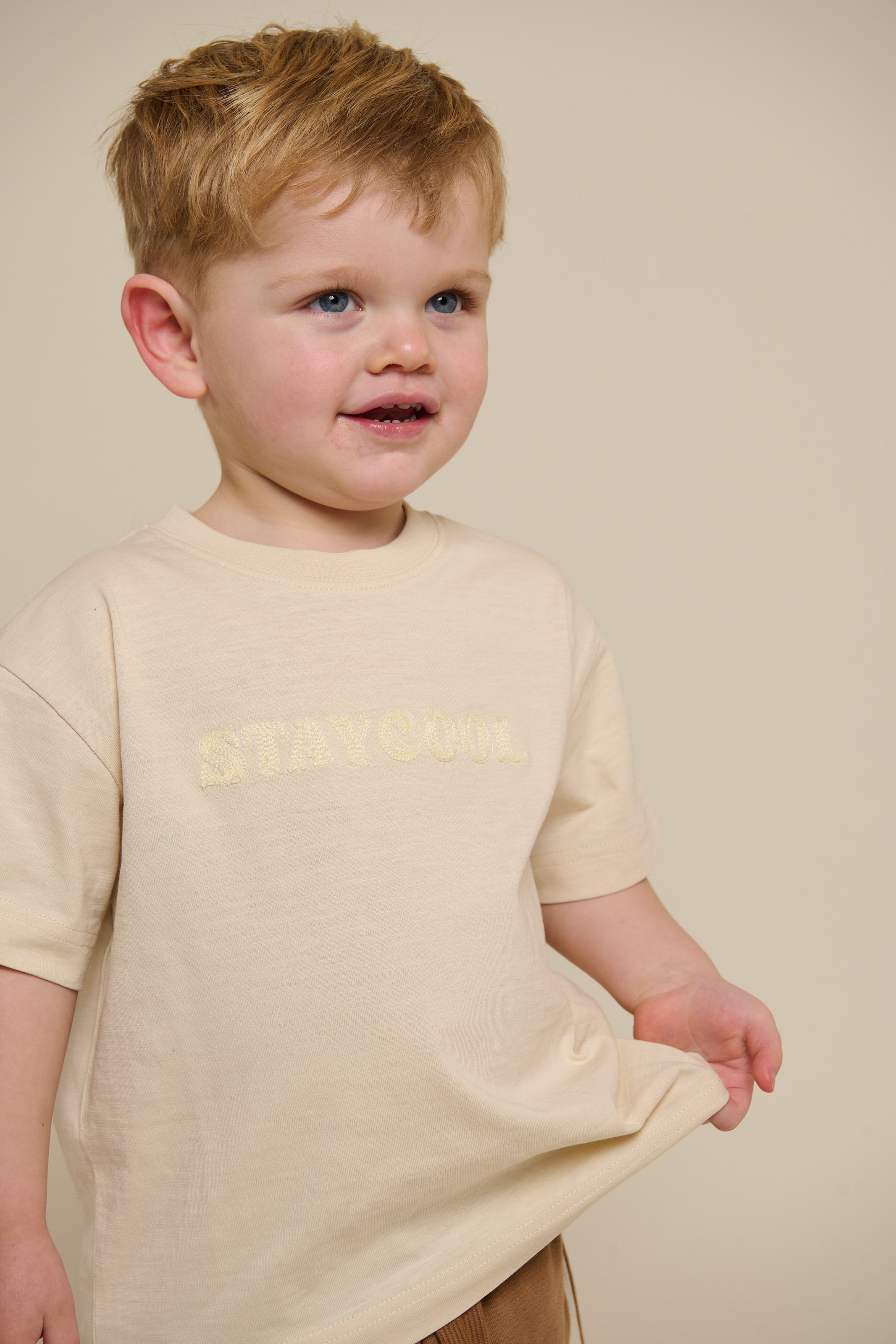 Slub-Jersey Stickerei T-Shirt - Kids - Off White | 101159 Villum