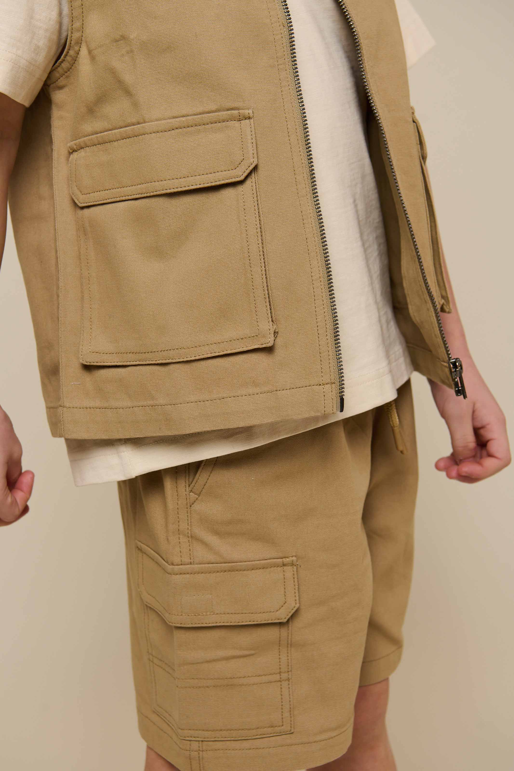 Canvas Cargo-Shorts - Tween - Khaki | 101121 Isack