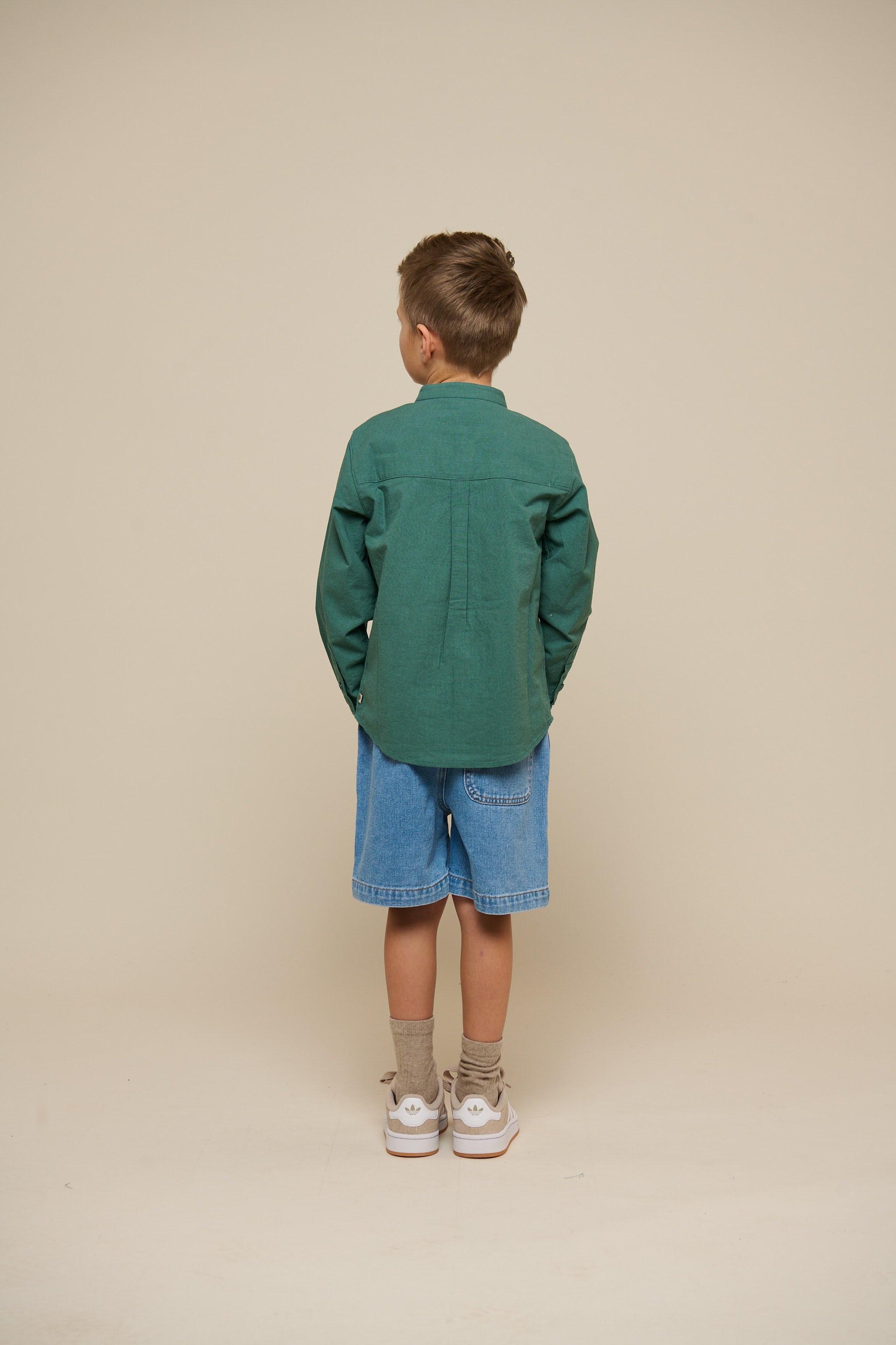 Leinenmix Hemd mit Stehkragen - Tween - Tropical Green | 101204 Lucca