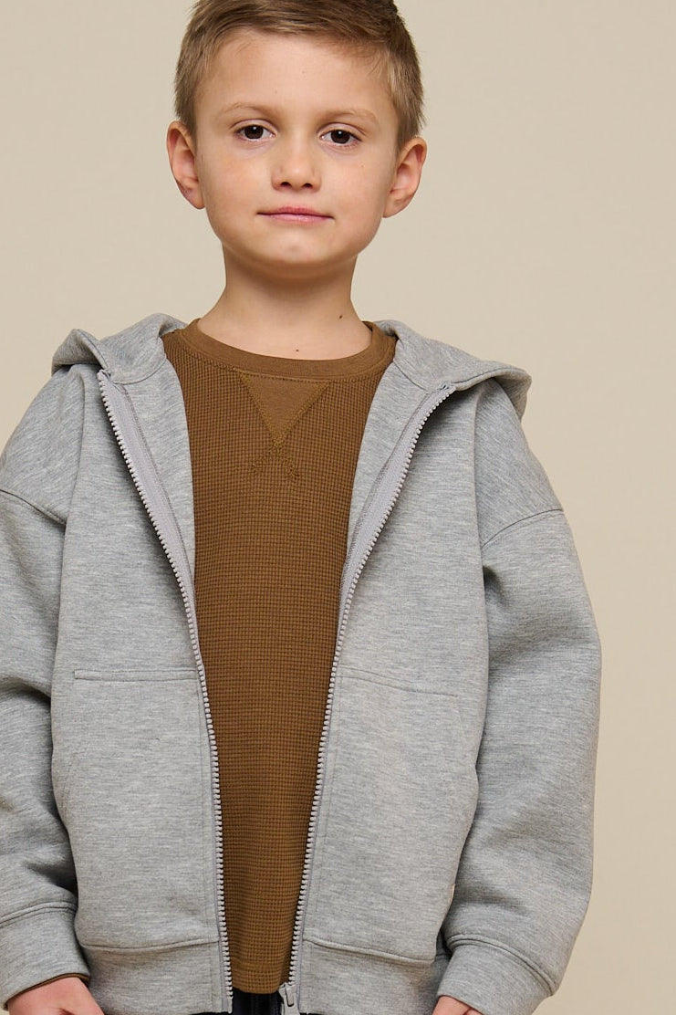 Texturiertes Langarm-T-Shirt - Tween - Coffee | 100706 Malthe