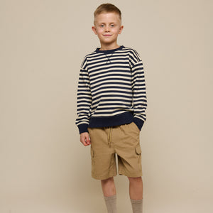 Gestreiftes Crewneck Sweatshirt - Tween - Navy Stripe | 101345 Cole