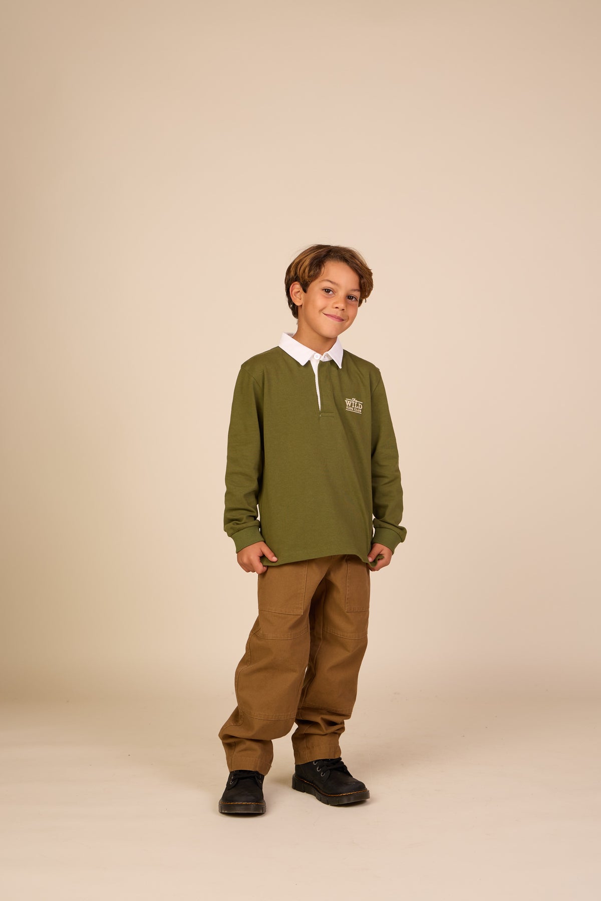 Langarm-Poloshirt aus Jersey Tween - Moss Green | 101692 Ruben