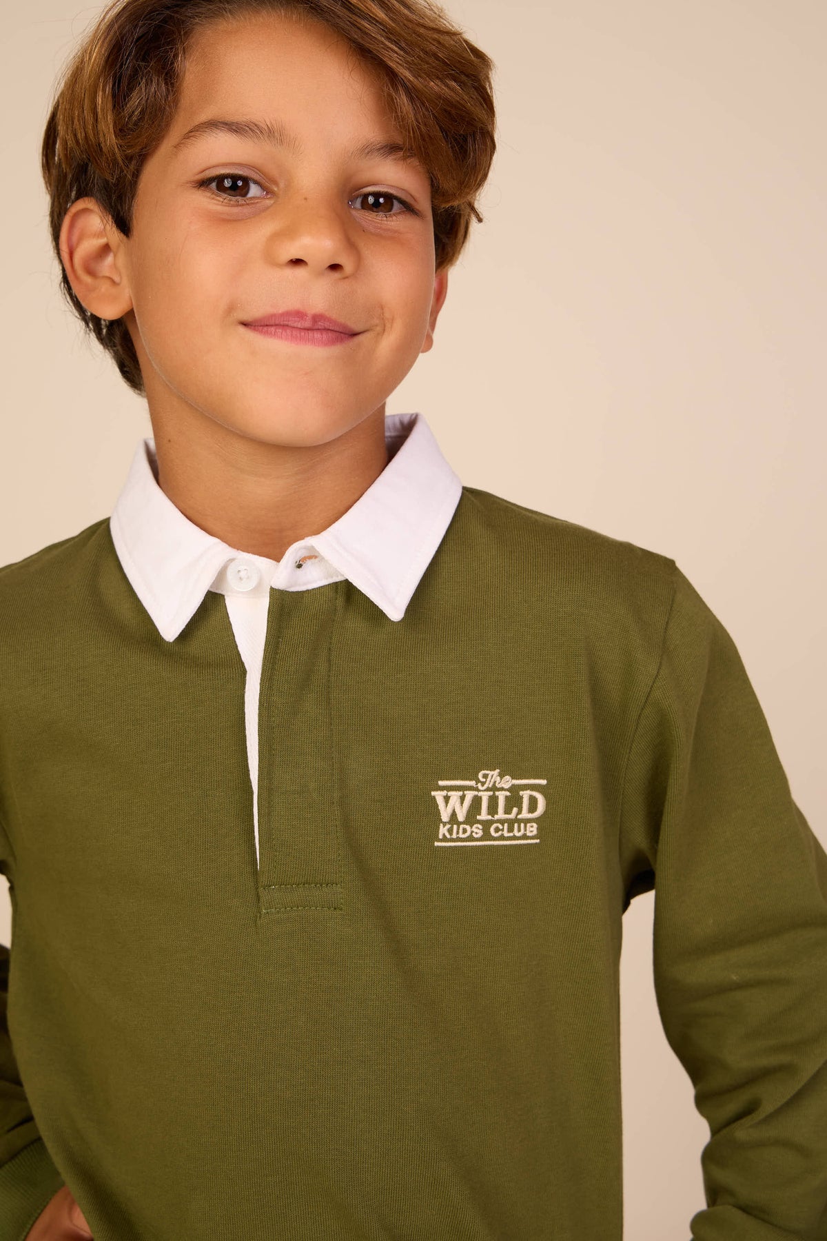 Langarm-Poloshirt aus Jersey Tween - Moss Green | 101692 Ruben