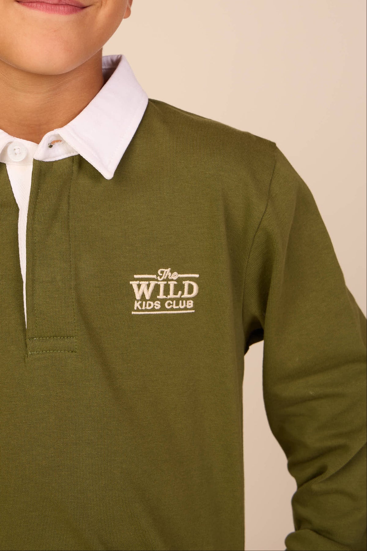 Langarm-Poloshirt aus Jersey Kids - Moss Green | 101691 Ruben