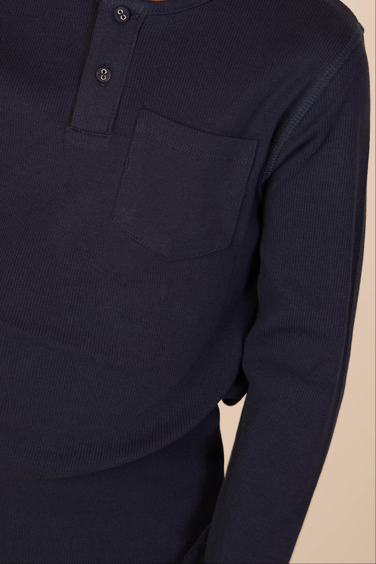 Geripptes Langarmshirt mit Knopfleiste Kids - Navy | 101591 Conrad