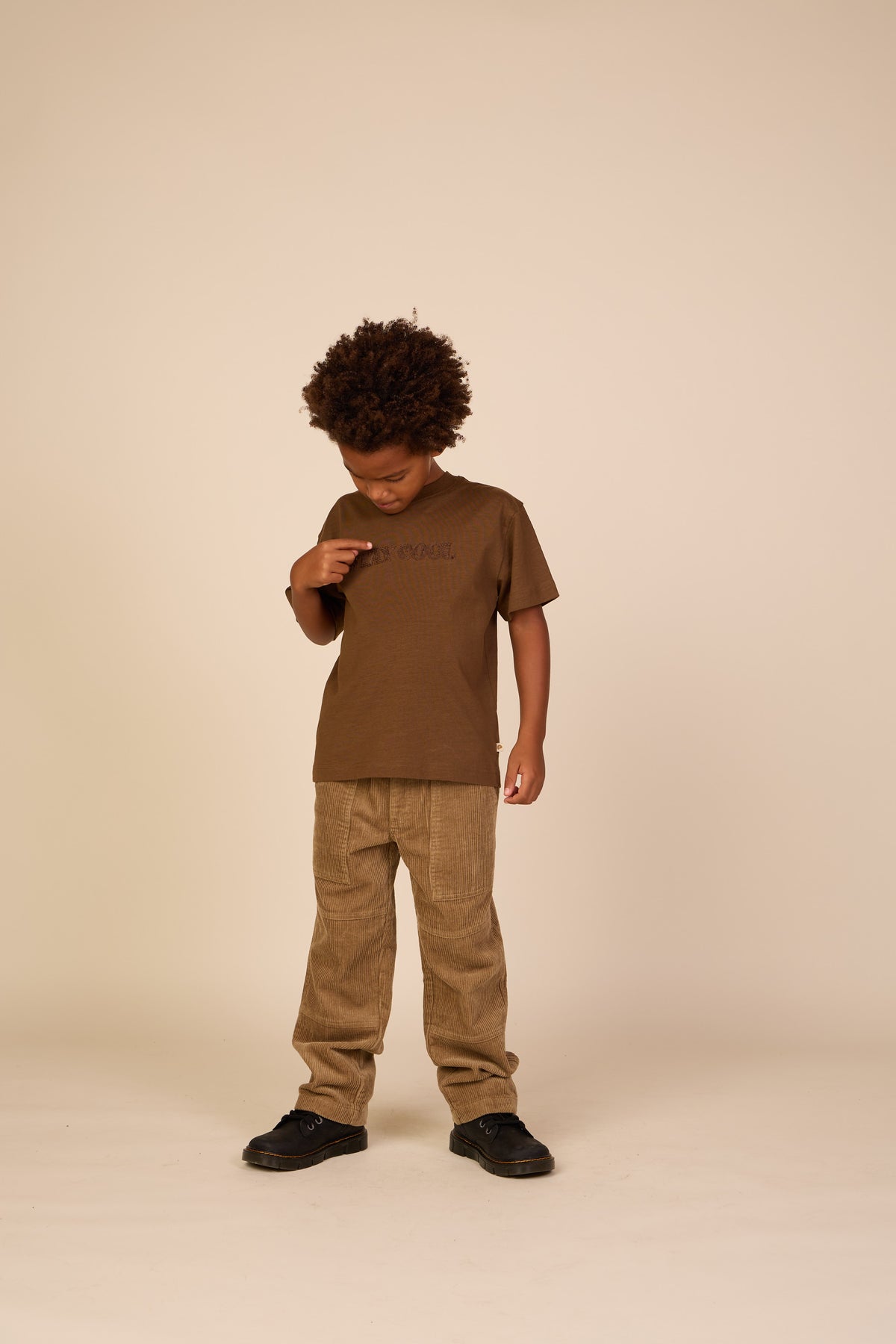 Slub-Jersey T-Shirt mit Stickerei - Tween - Dark Brown | 101158 Villum