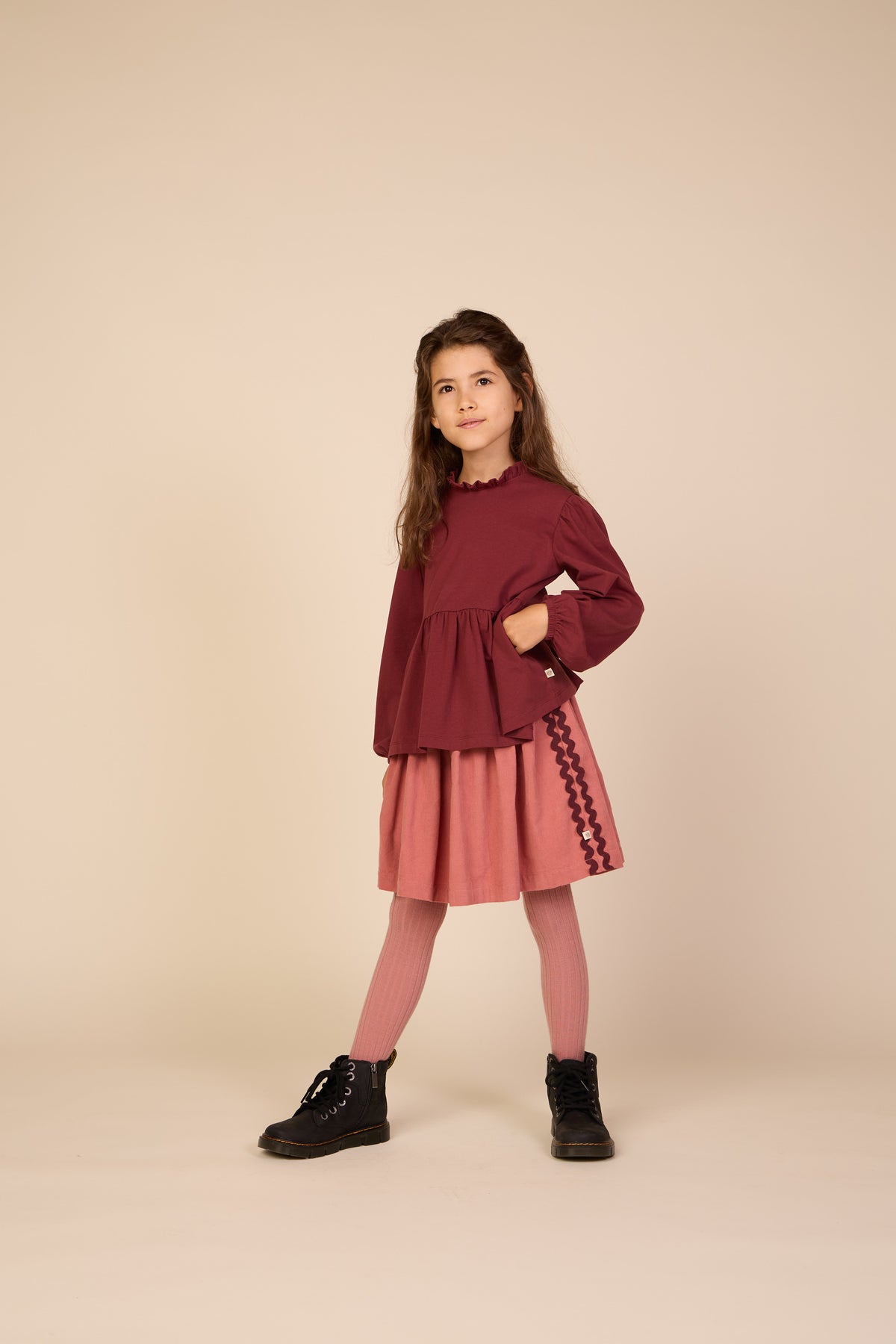 Cordrock mit Zickzackborte Tween - Dusty Rose | 101480 Sille
