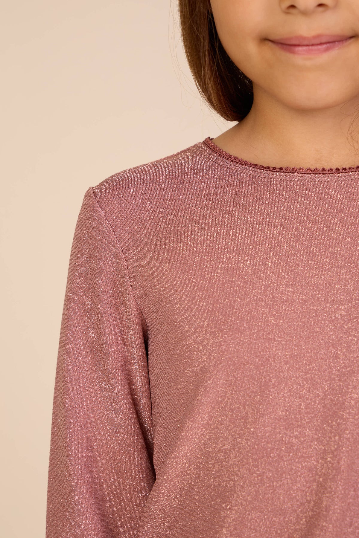 Langarmshirt mit Lurex Tween - Dusty Rose | 101666 Helen