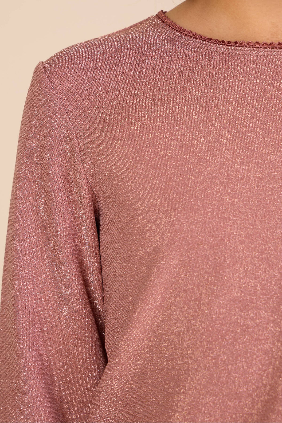 Langarmshirt mit Lurex Kids - Dusty Rose | 101665 Helen