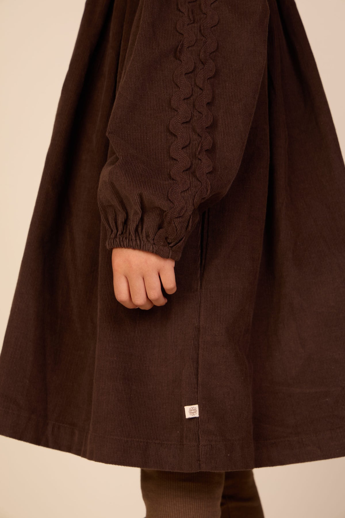 Cordkleid mit Zickzackborte Kids - Dark Brown | 101473 Sille