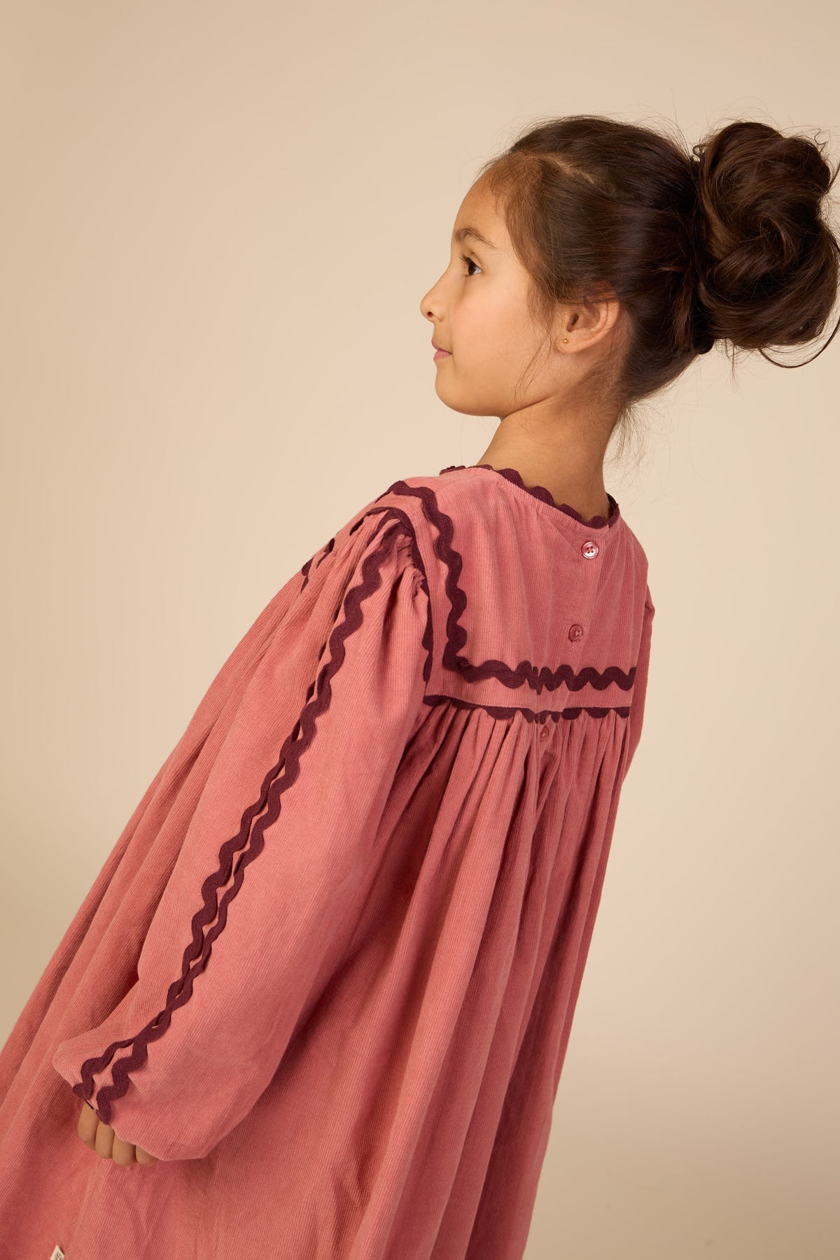 Cordkleid mit Zickzackborte Tween - Dusty Rose | 101476 Sille