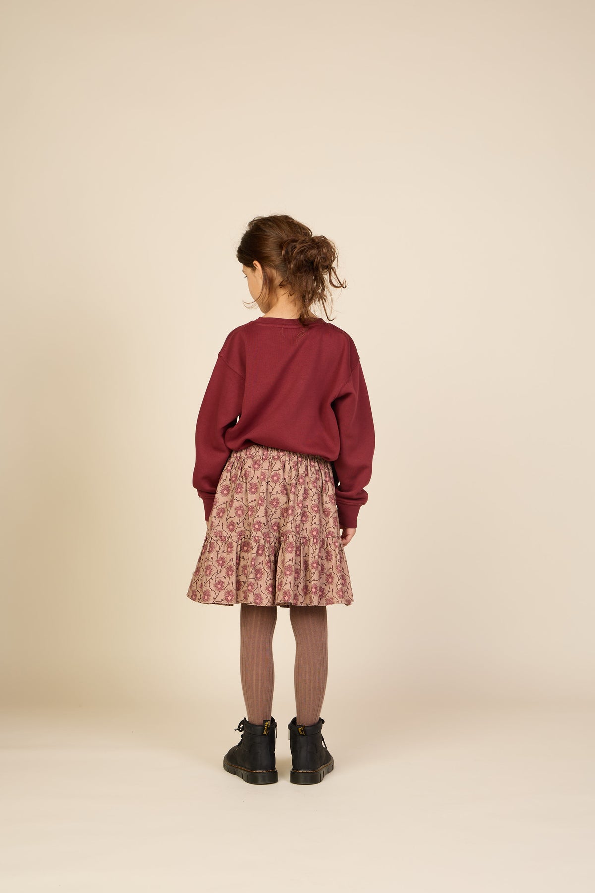 Geblümter Baumwollrock Tween - Rose/Bordeaux | 101430 Nova