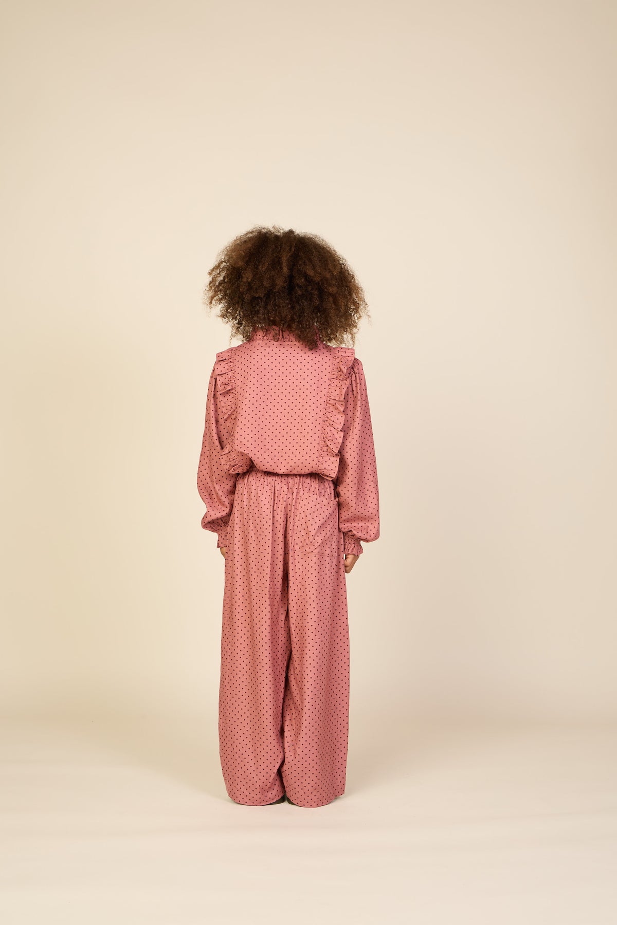Gepunktete Hose aus Viskose Tween - Dusty Rose/Bordeaux | 101659 Feline