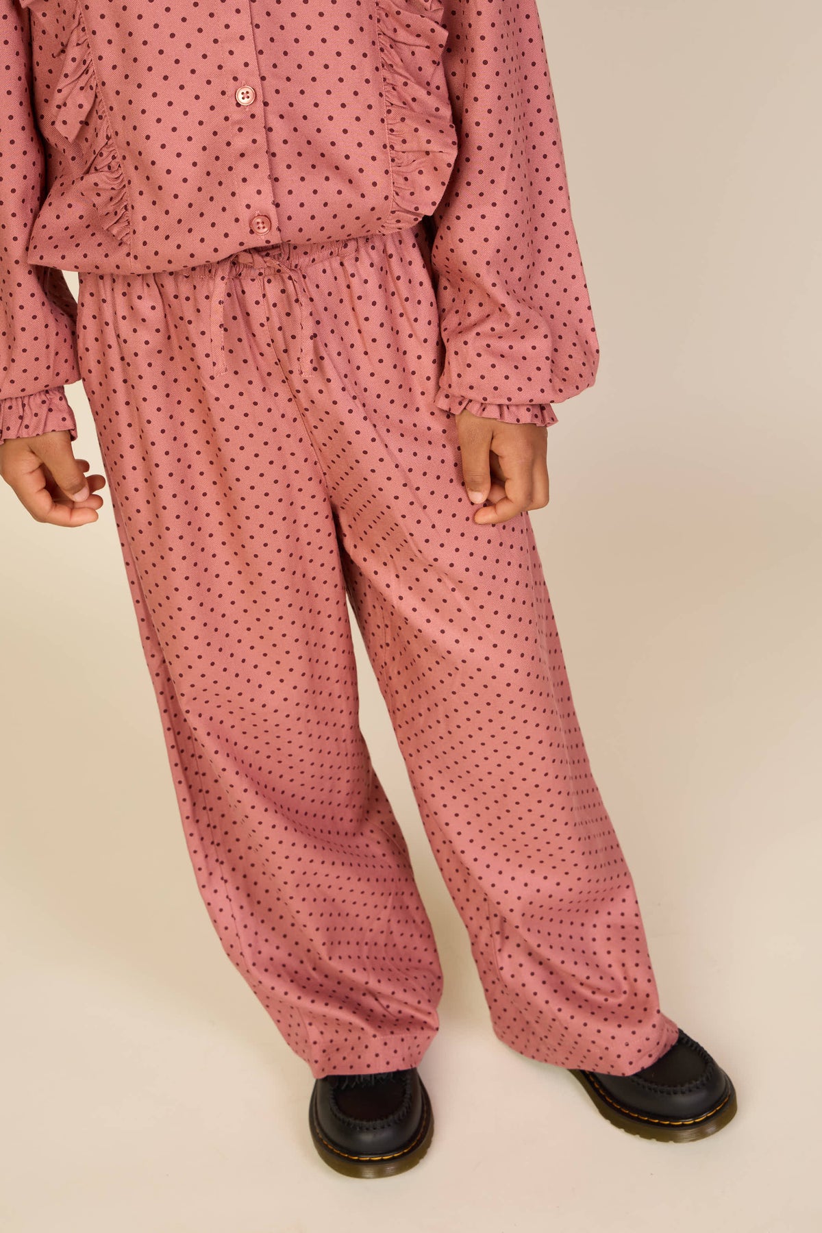 Gepunktete Hose aus Viskose Tween - Dusty Rose/Bordeaux | 101659 Feline