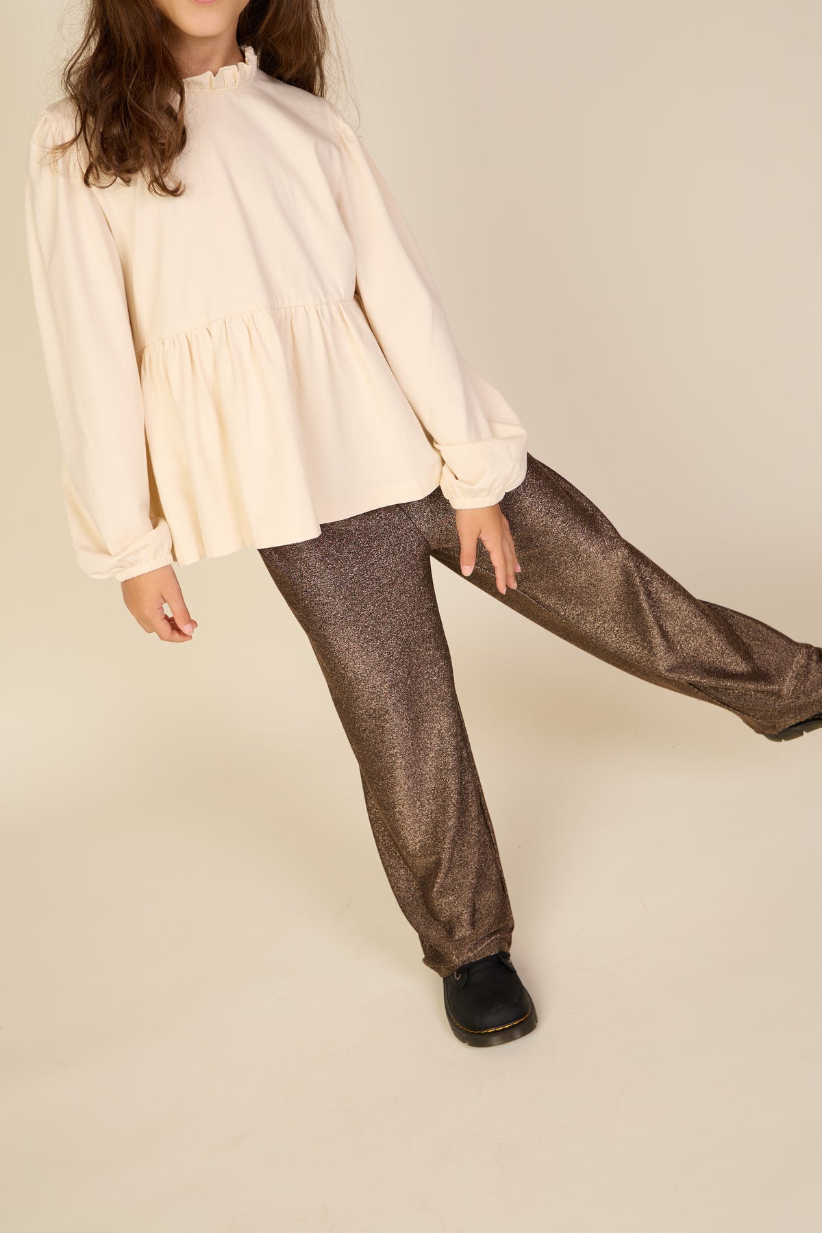 Hose mit Lurex Tween - Dark Brown | 101668 Helen