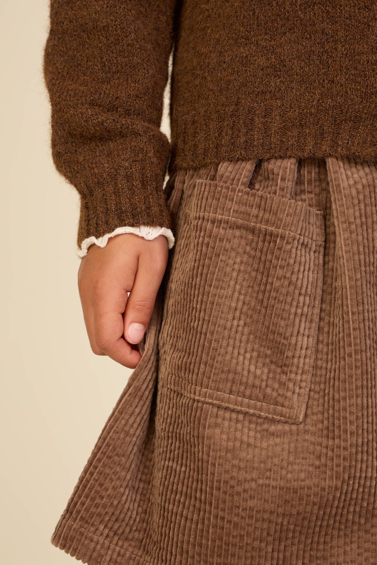 Cordrock mit aufgesetzten Taschen Tween - Brown | 101680 Greta