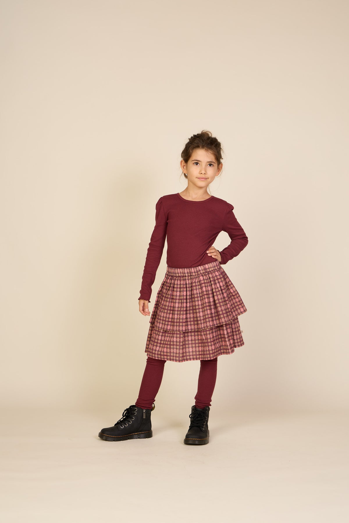 Karierter Baumwollrock Tween - Rose | 101498 Penny