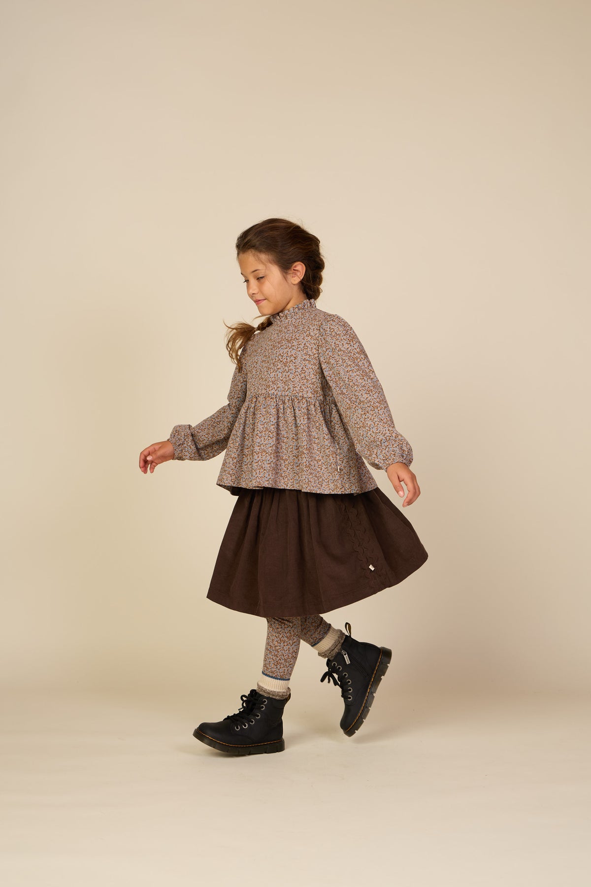 Cordrock mit Zickzackborte Tween - Dark Brown | 101478 Sille