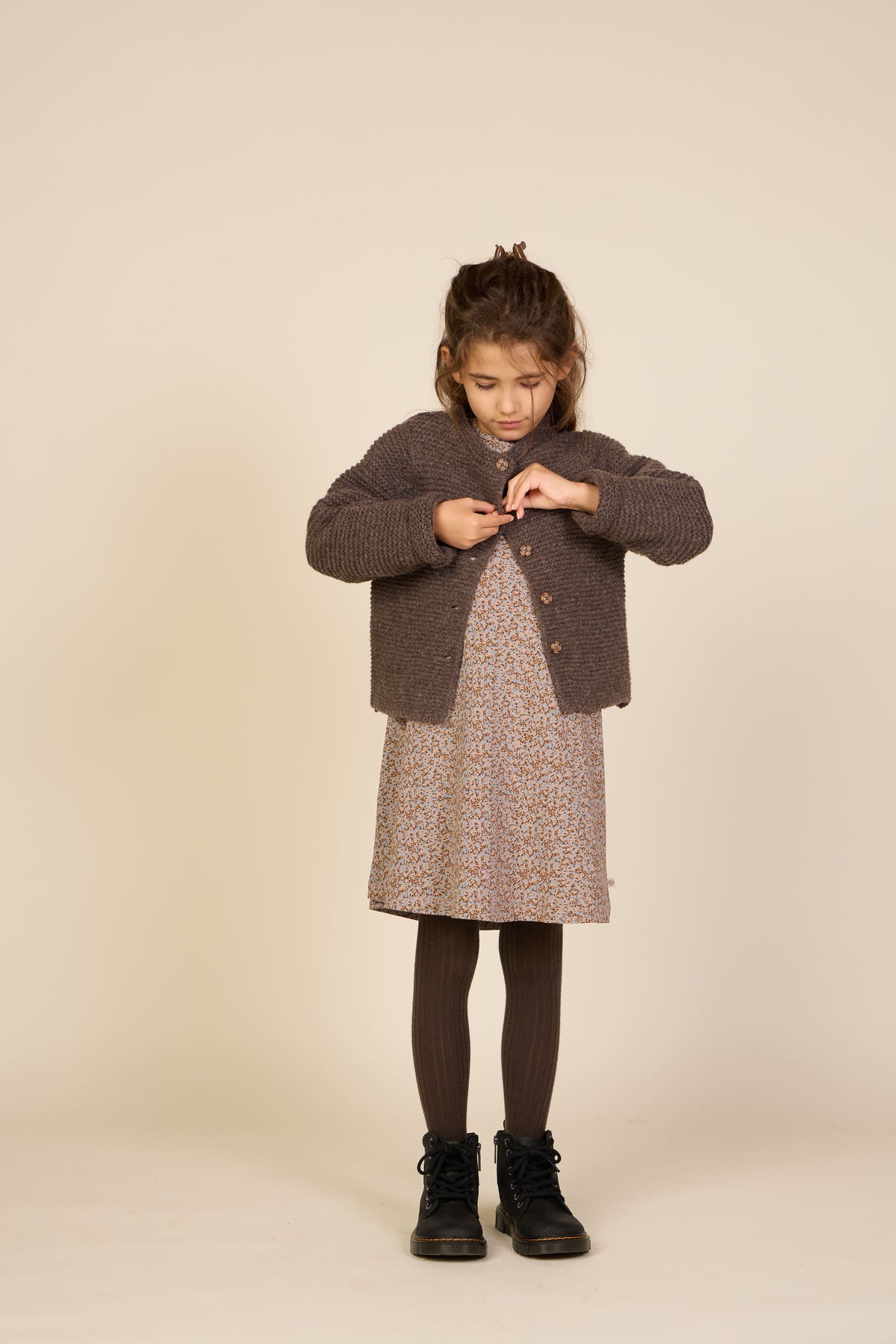 Strickjacke aus Wolle - Tween - Chocolate Melange | 100877 Maya
