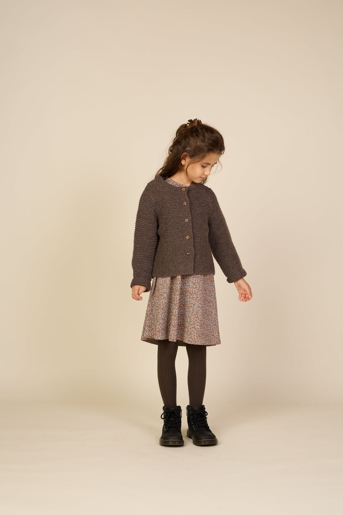 Strickjacke aus Wolle - Tween - Chocolate Melange | 100877 Maya