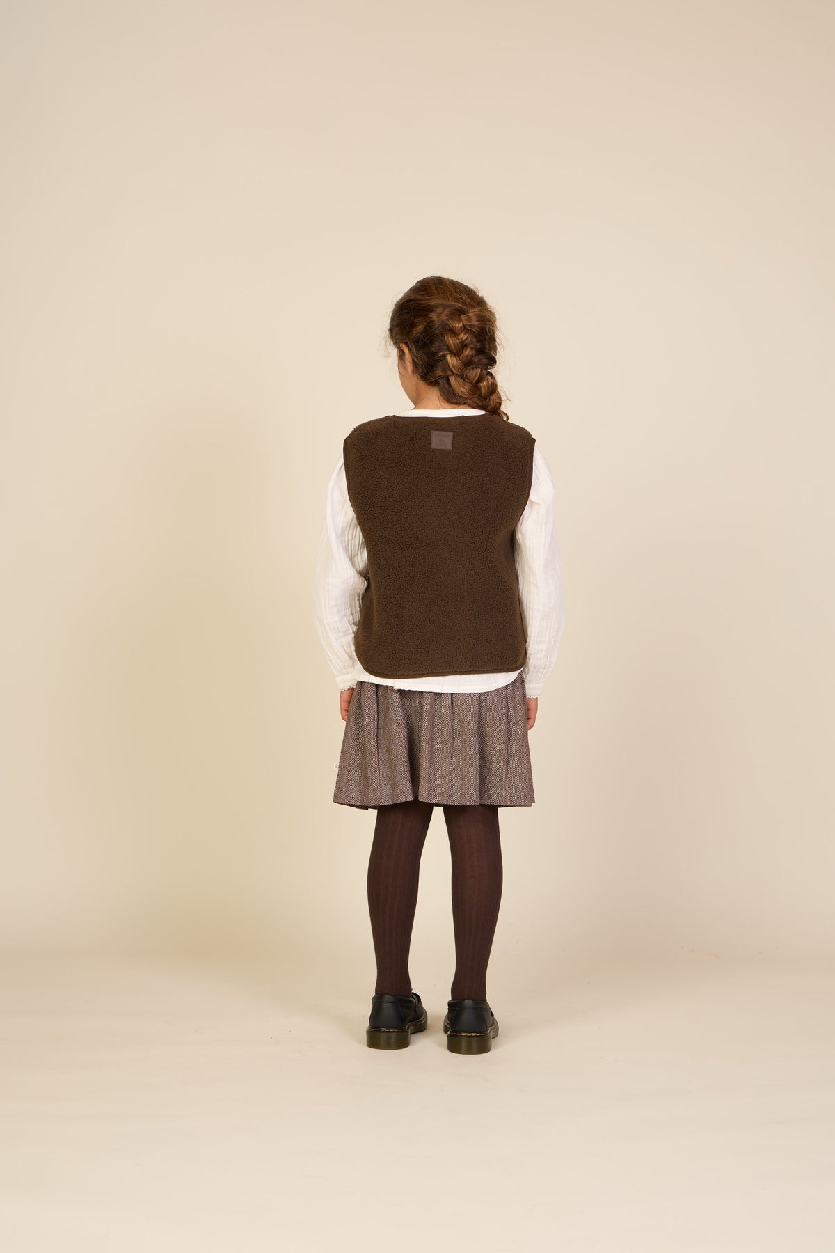 Baumwollrock mit Fischgrätmuster Tween - Dark Brown | 101521 Susse