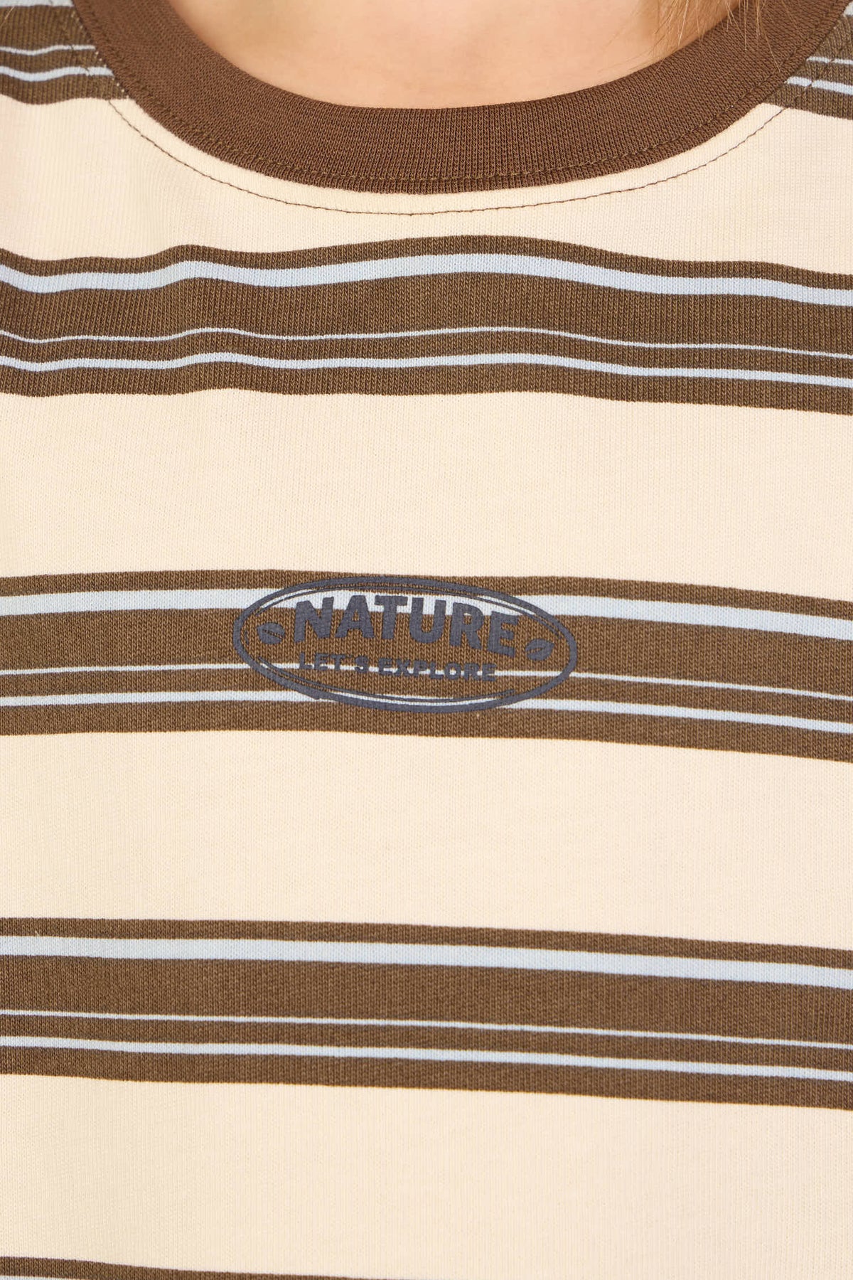 Gestreiftes Langarmshirt Kids - Offwhite/Brown | 101701 Hugo