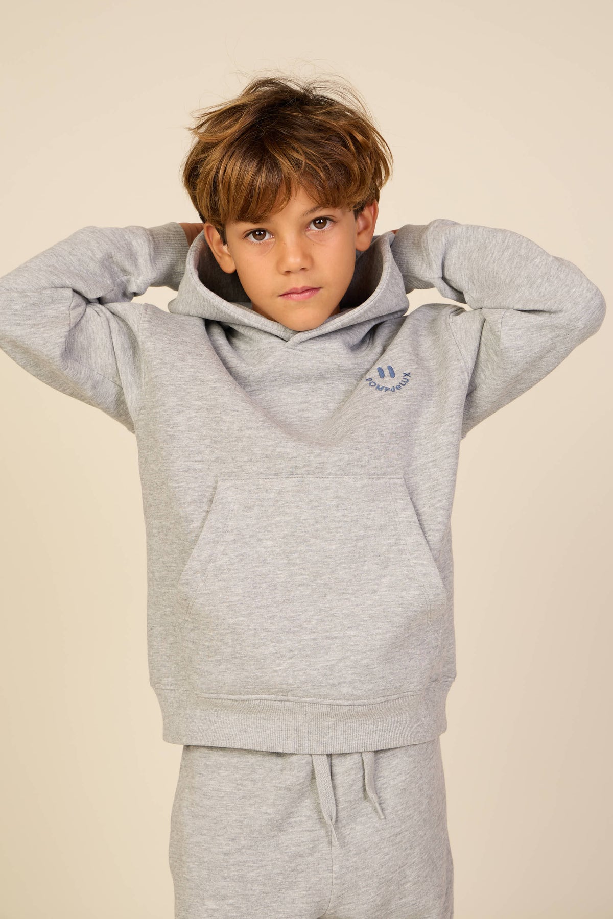 Hoodie mit Smiley-Stickerei Tween - Grey Melange | 101584 Andrew