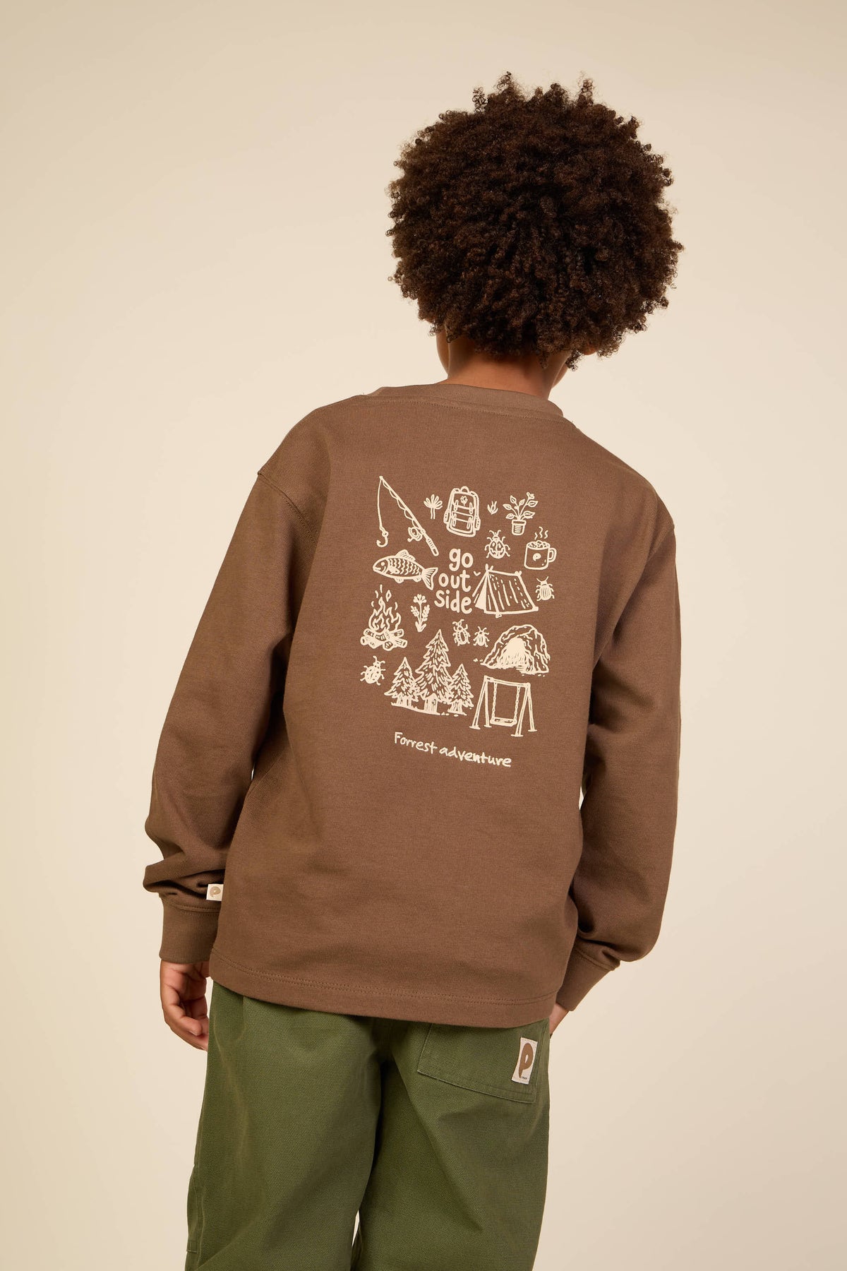 Langarmshirt mit Rückenprint Tween - Brown | 101710 Weston