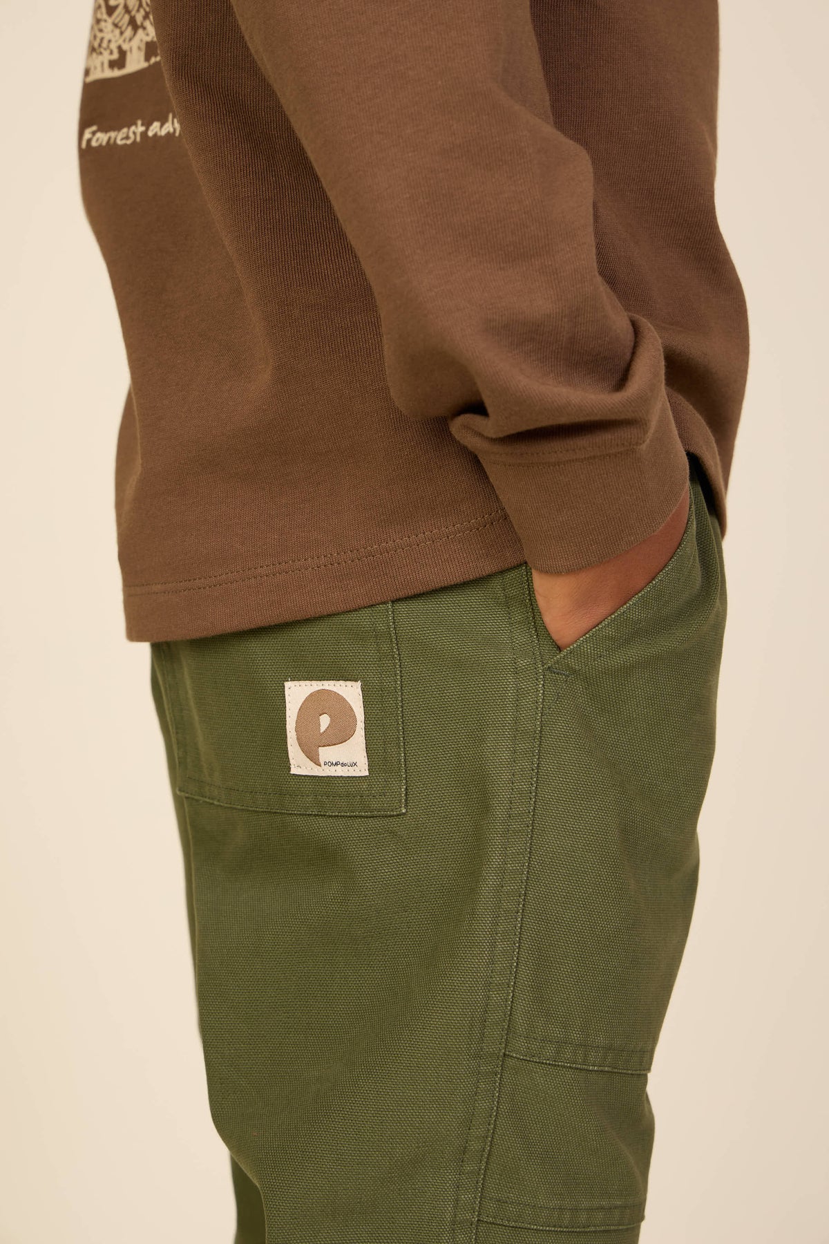 Canvas-Hose mit aufgesetzten Taschen Tween - Moss Green | 101536 Greyson